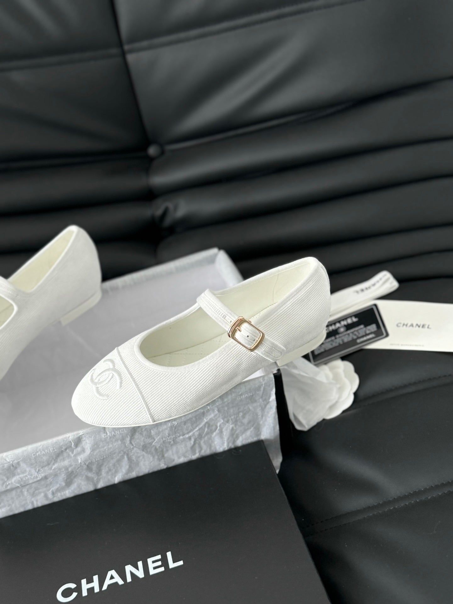MARY JANE SHOES WHITE CORDUROY TWILL FABRIC - 35