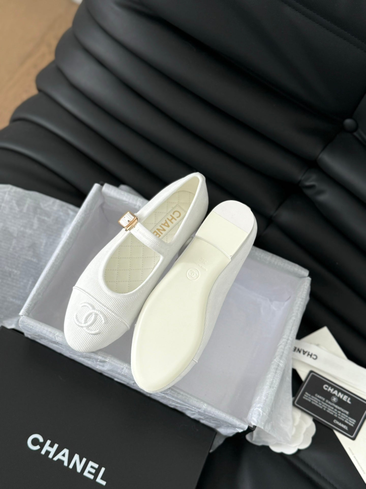 MARY JANE SHOES WHITE CORDUROY TWILL FABRIC - 35