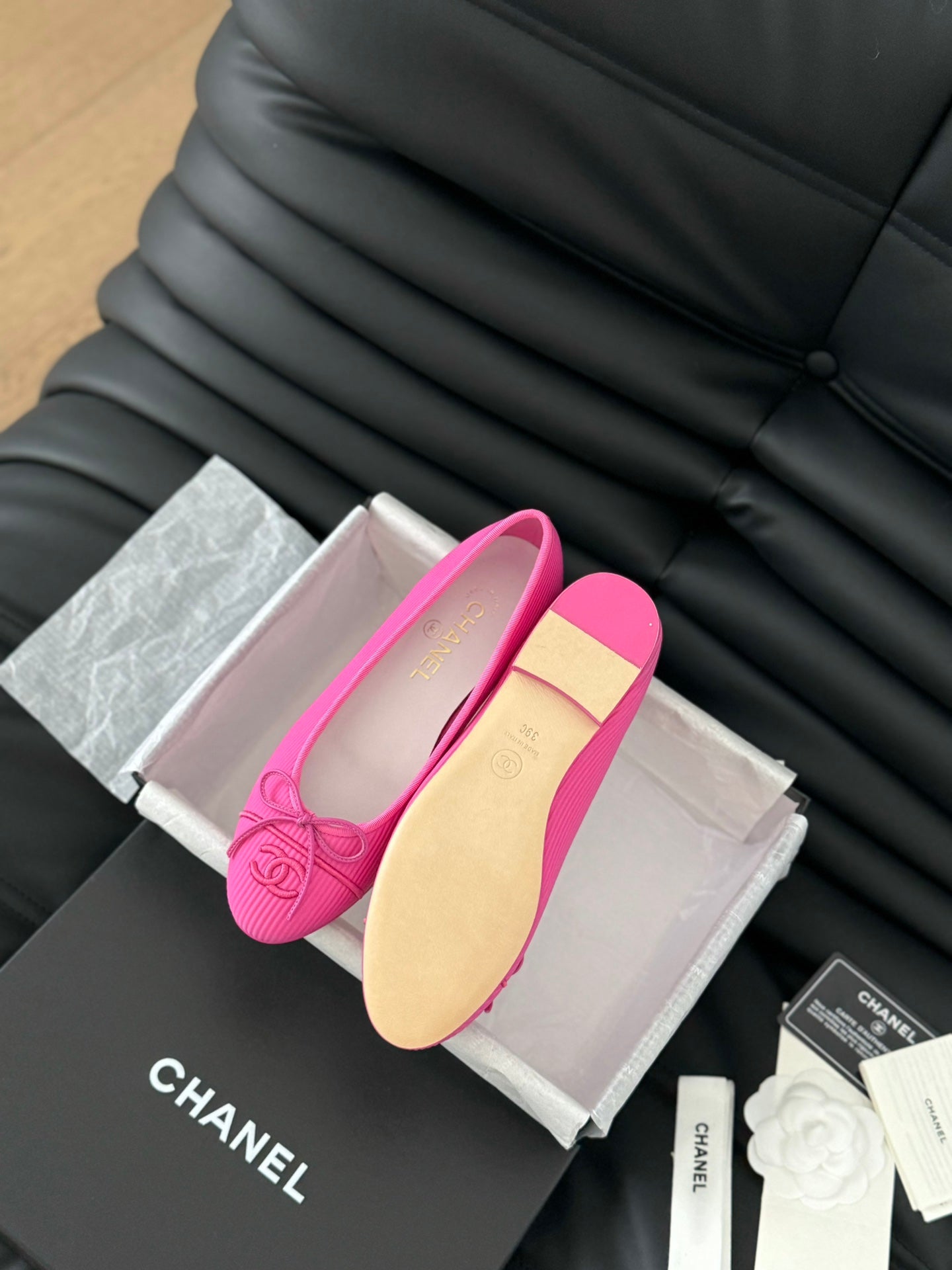 CLASSIC BALLET FLATS BRIGHT PINK LAMBSKIN - 35