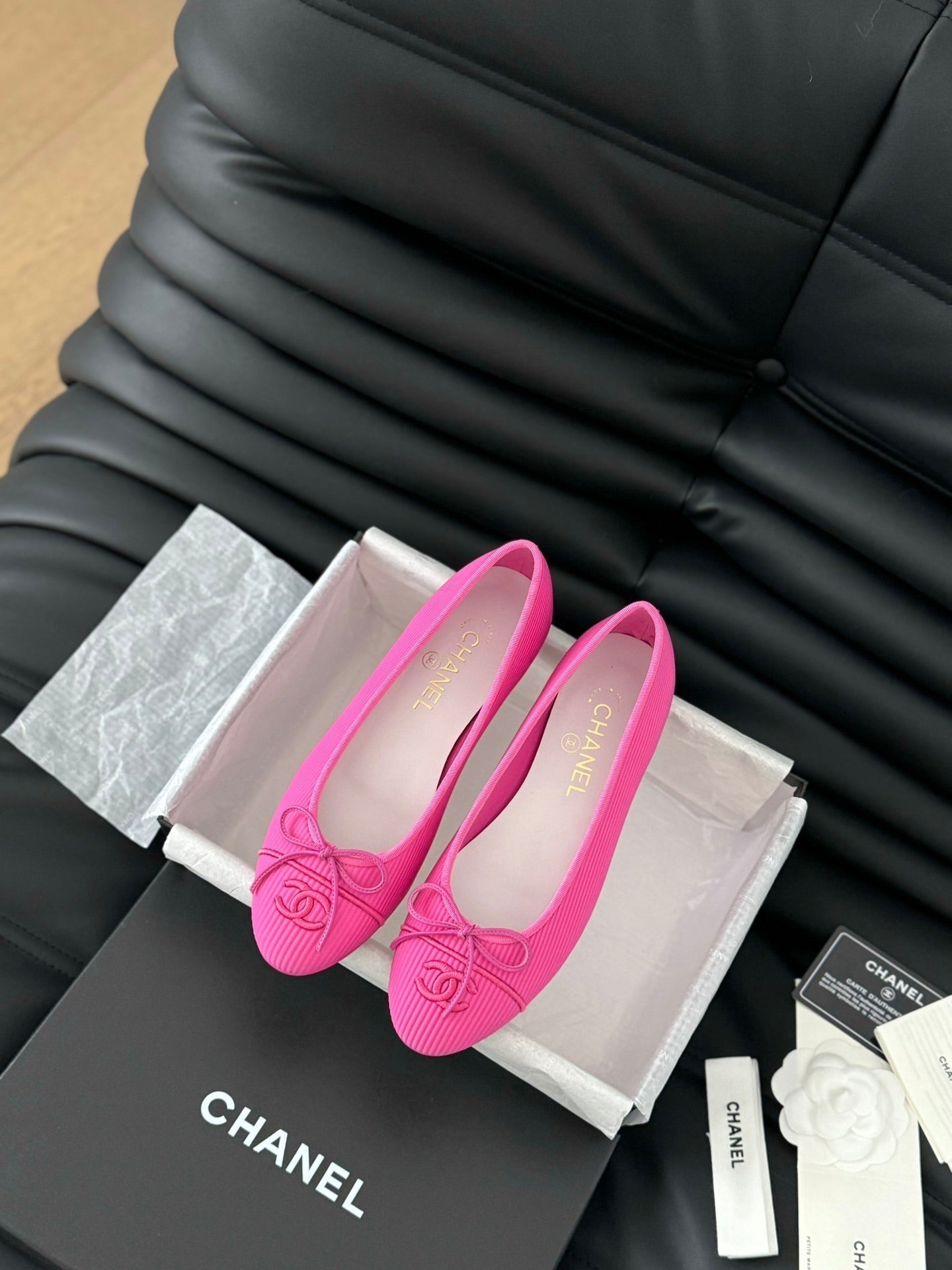 CLASSIC BALLET FLATS BRIGHT PINK LAMBSKIN - 35