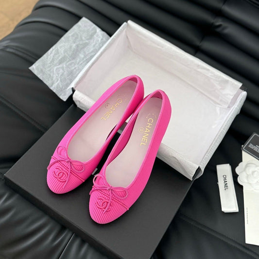 CLASSIC BALLET FLATS BRIGHT PINK LAMBSKIN - 35