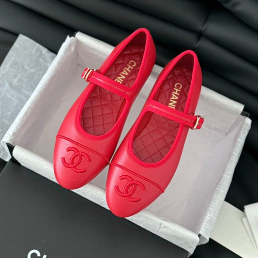 MARY JANE SHOES IN ROSE RED LAMBSKIN - 35