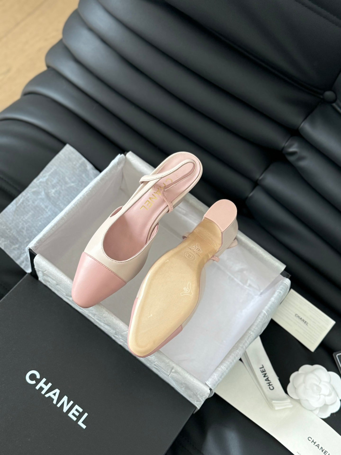 HIGH SLINGBACK IN LIGHT PINK LAMBSKIN - 35