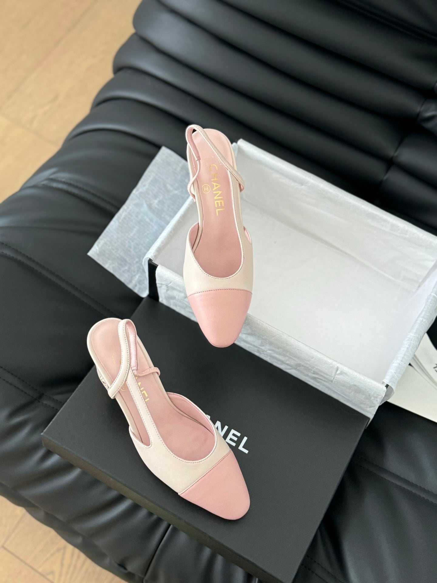 HIGH SLINGBACK IN LIGHT PINK LAMBSKIN - 35