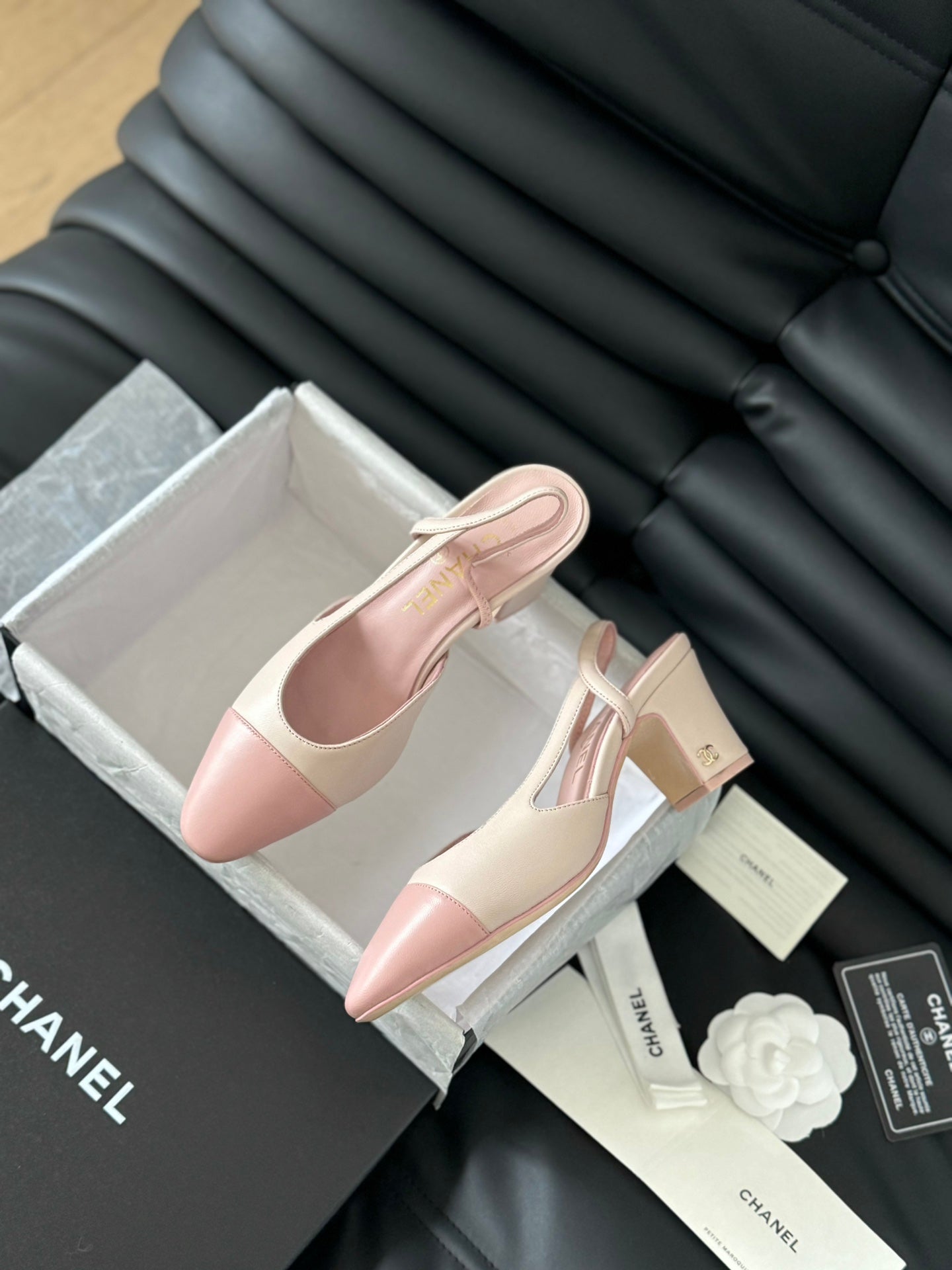 HIGH SLINGBACK IN LIGHT PINK LAMBSKIN - 35
