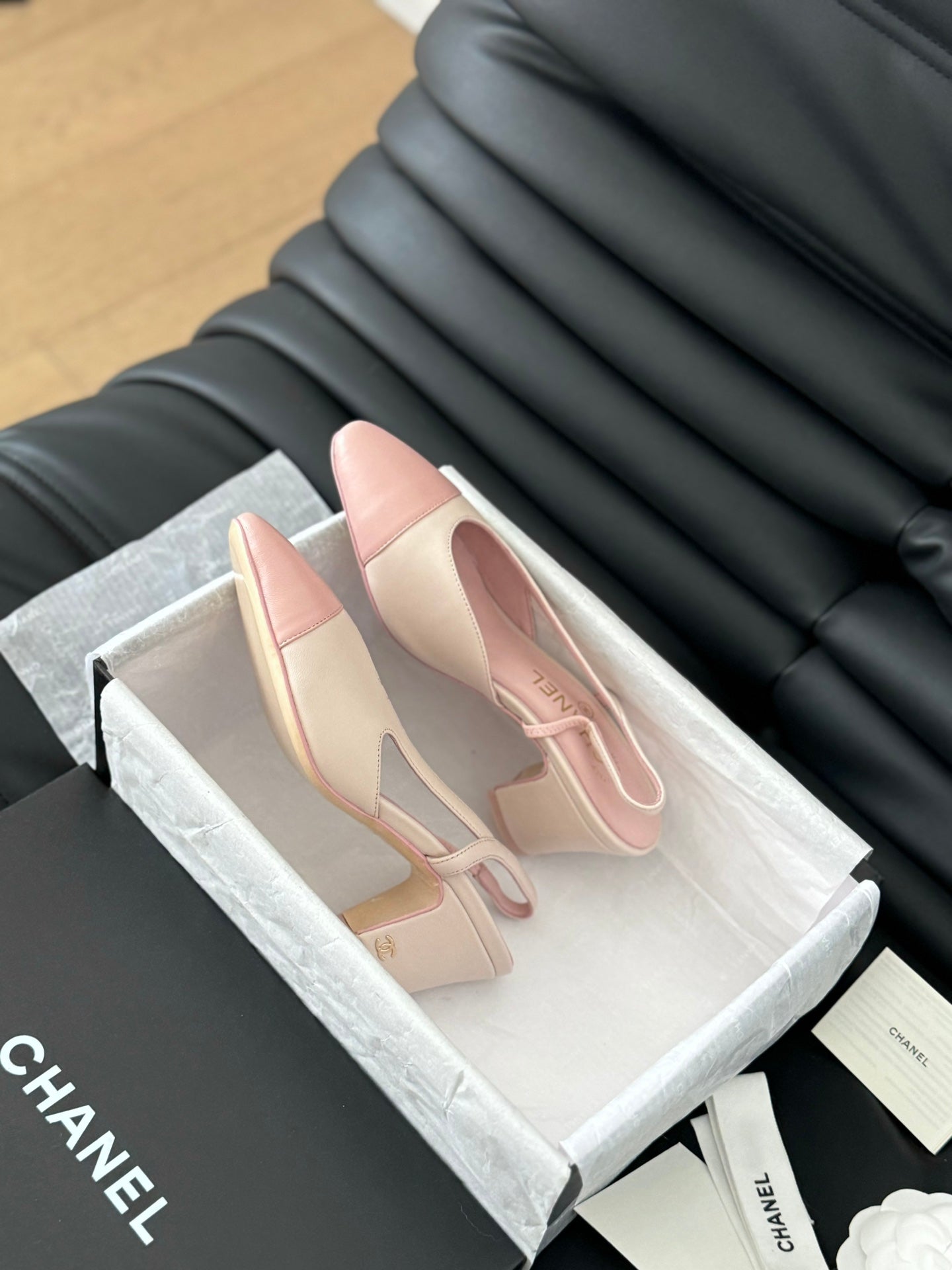 HIGH SLINGBACK IN LIGHT PINK LAMBSKIN - 35