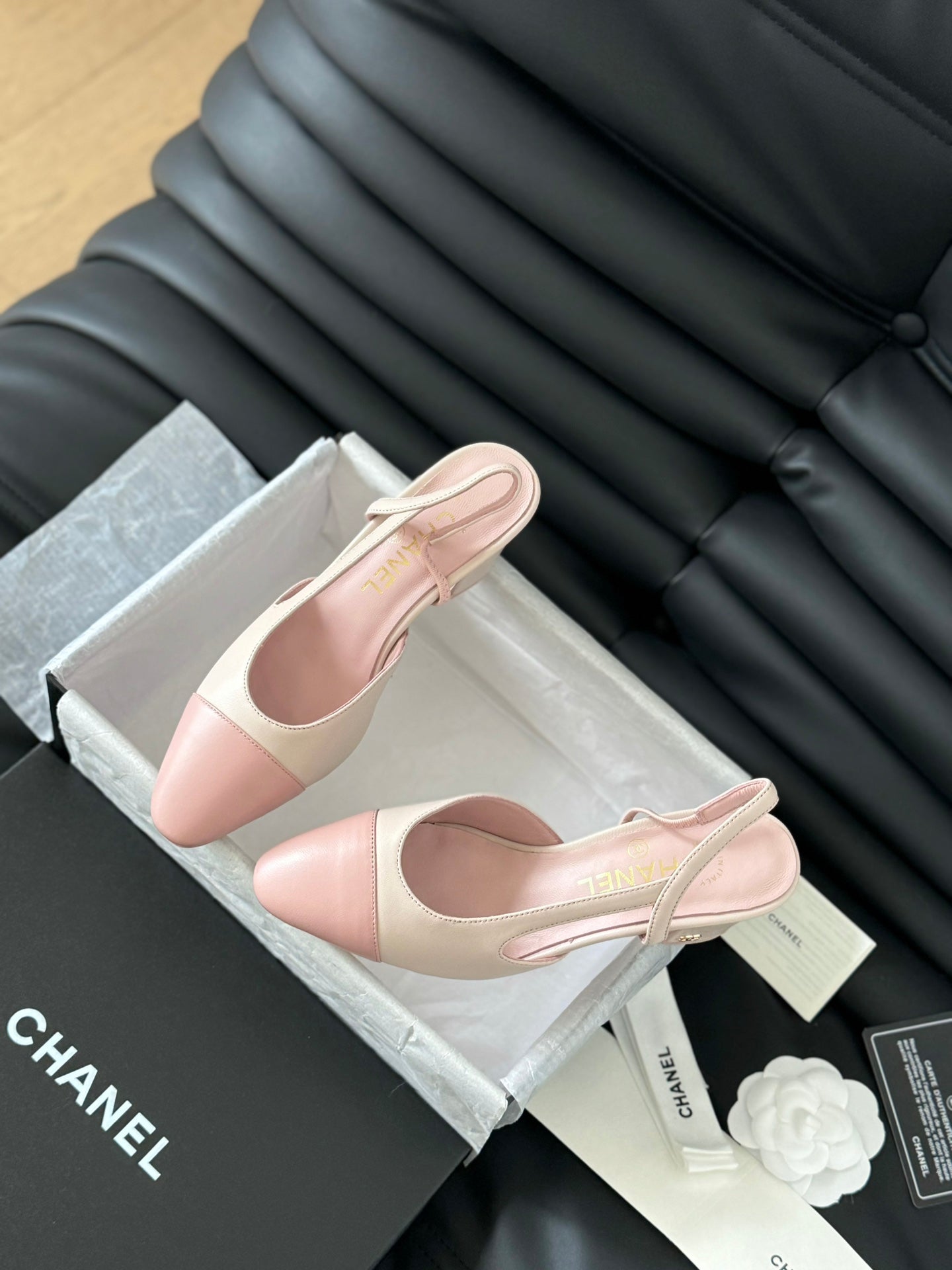 HIGH SLINGBACK IN LIGHT PINK LAMBSKIN - 35