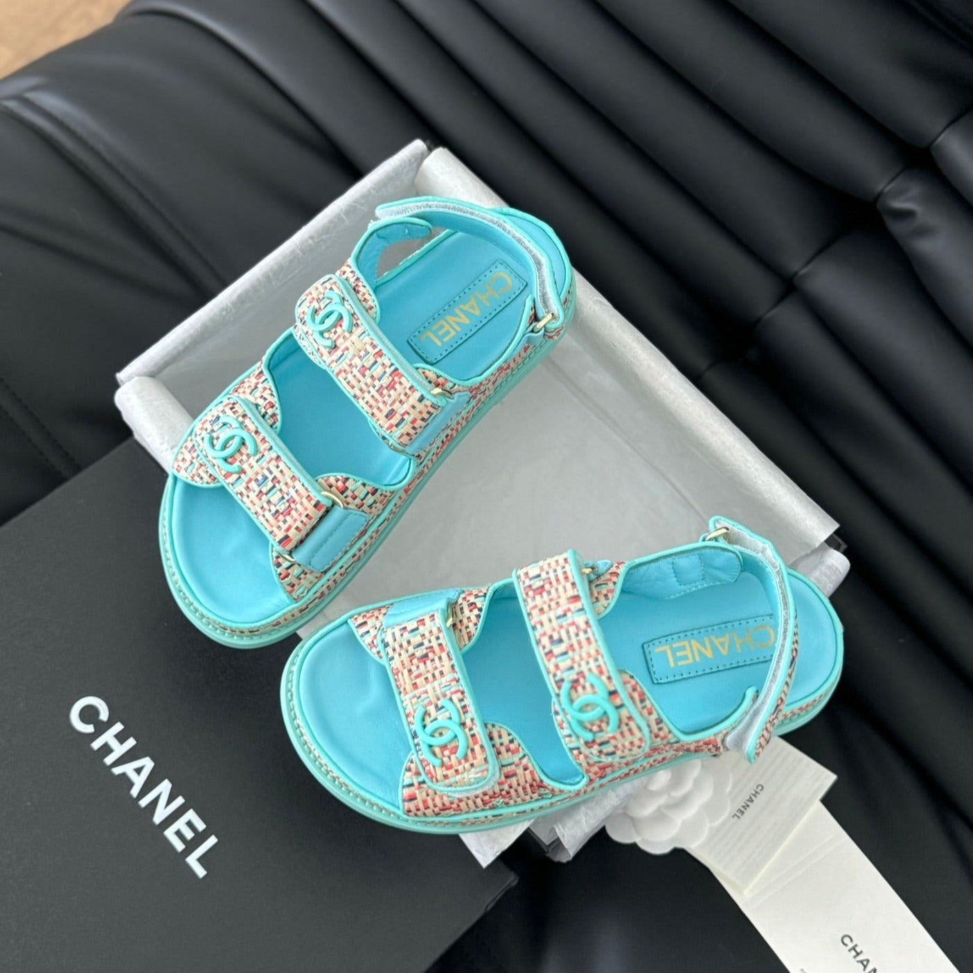 Dad Sandals Sheepskin  Azure Blue - 35