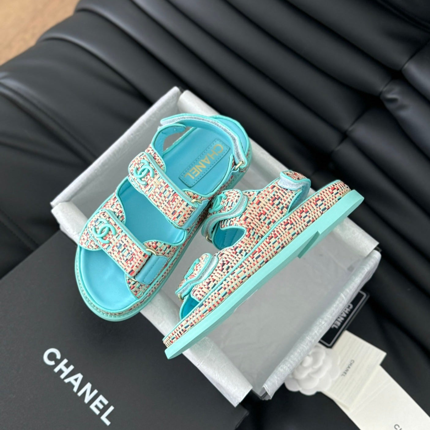 Dad Sandals Sheepskin  Azure Blue - 35