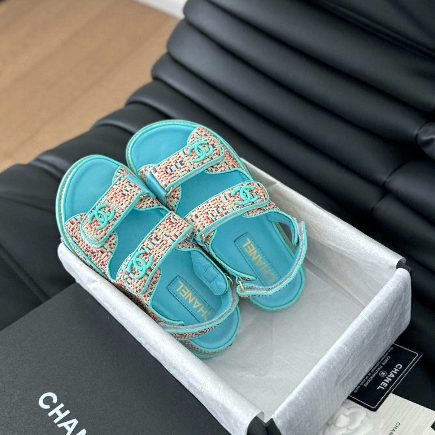 Dad Sandals Sheepskin  Azure Blue - 35