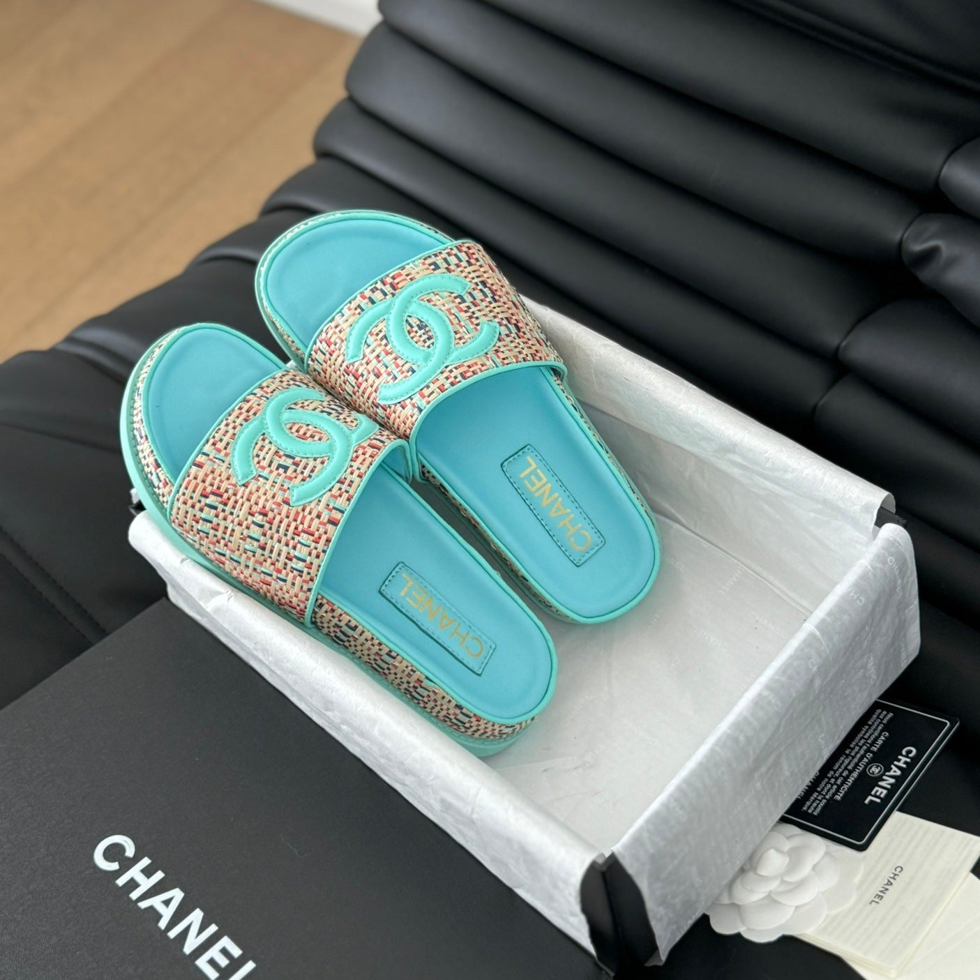 Slippers Sheepskin Azure Blue - 35