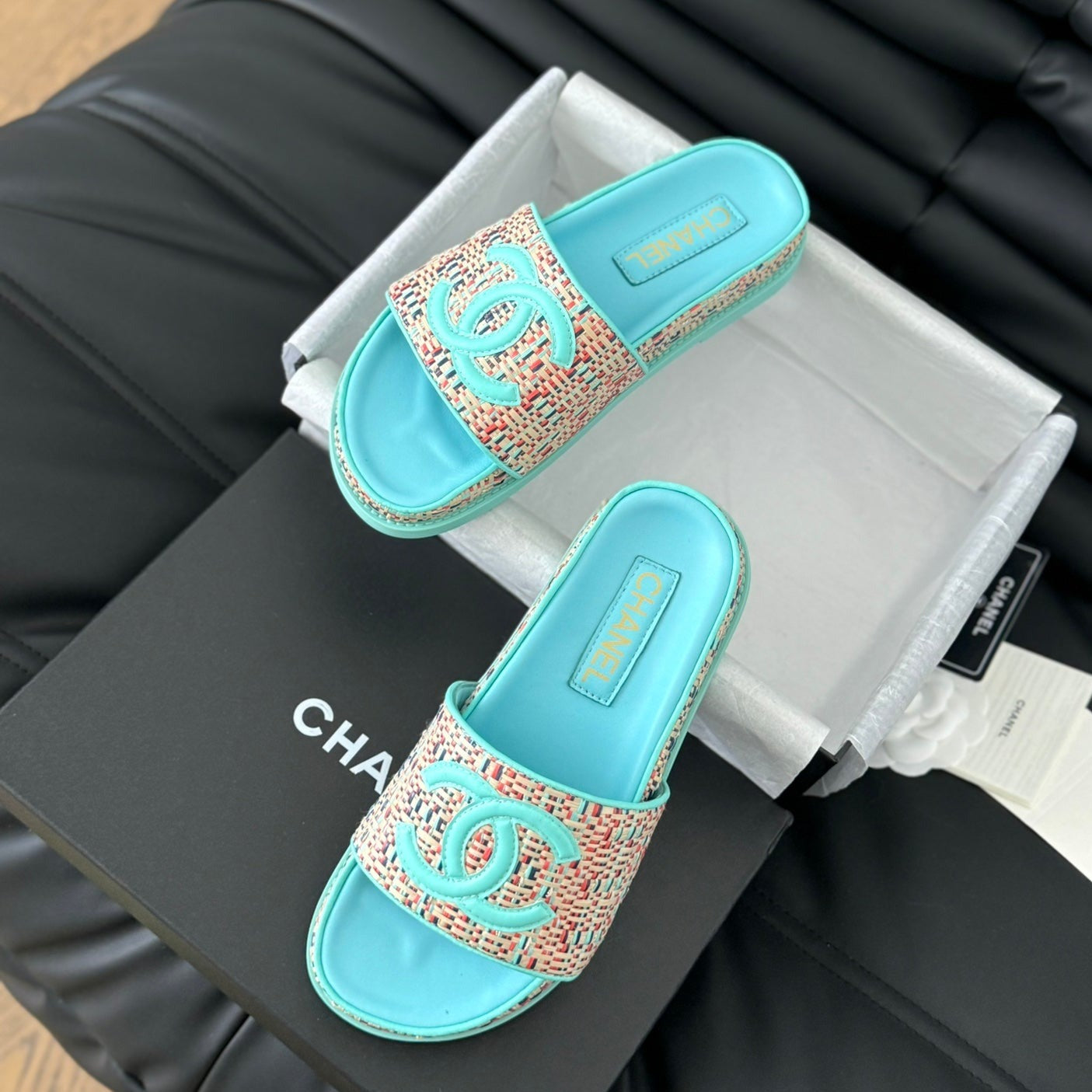 Slippers Sheepskin Azure Blue - 35