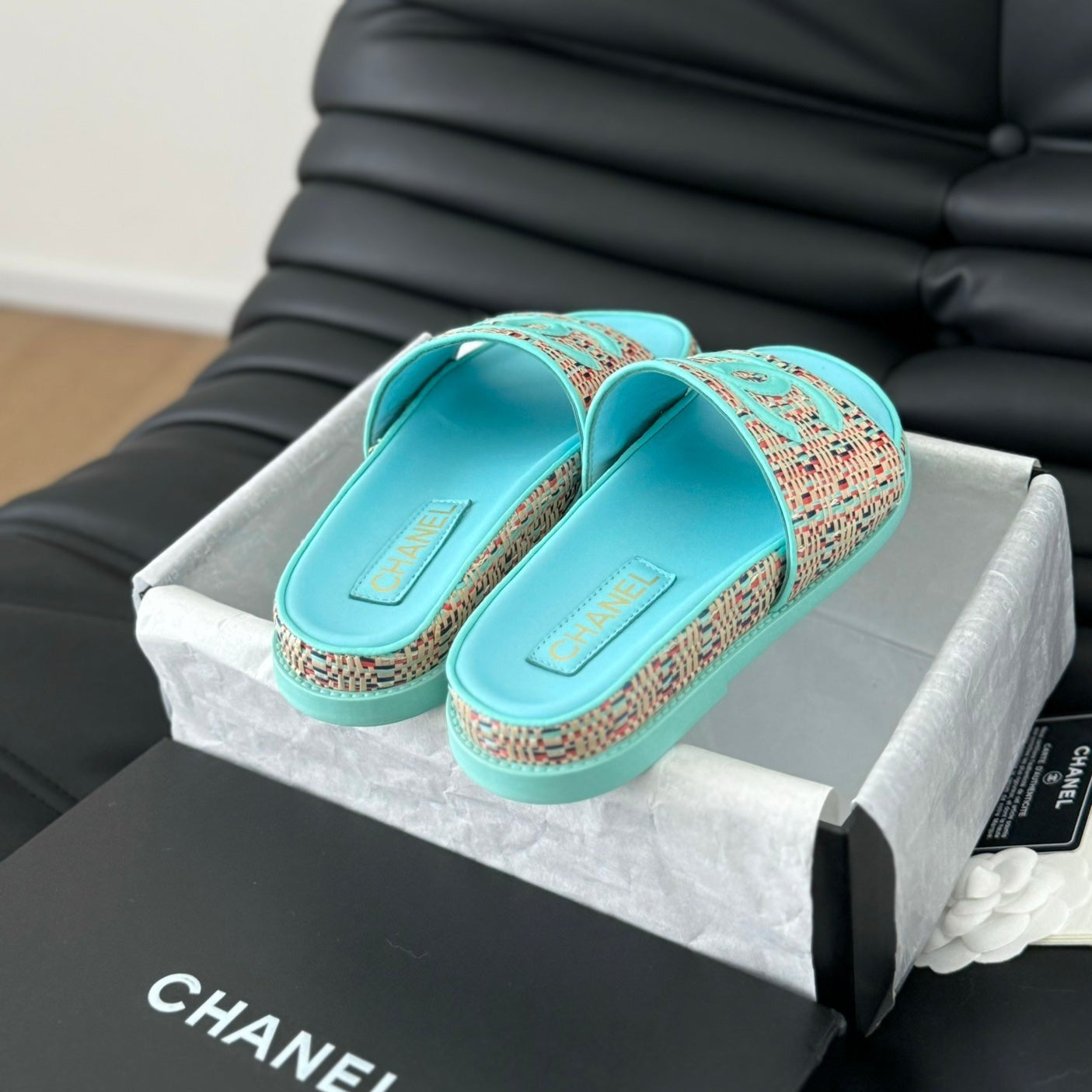 Slippers Sheepskin Azure Blue - 35