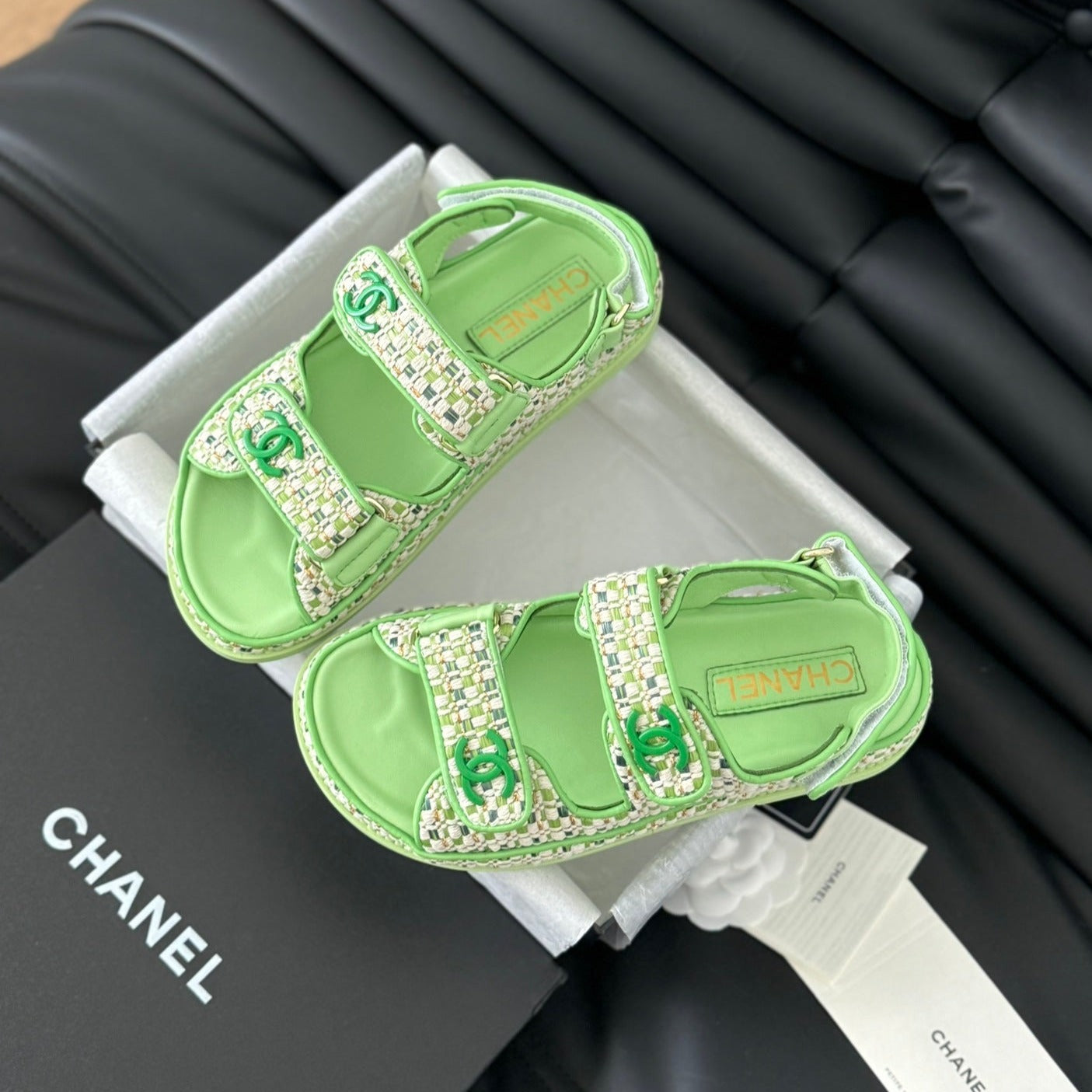 Dad Sandals Sheepskin Light Green - 35