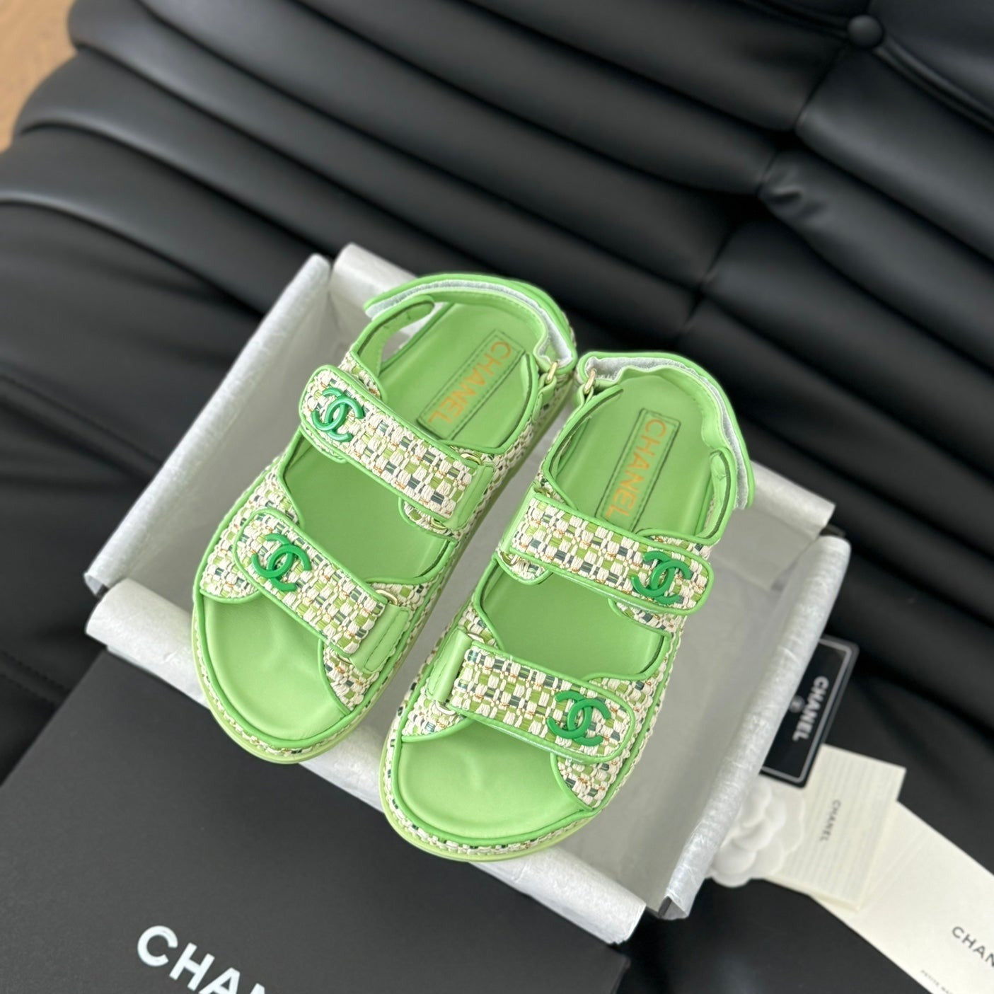 Dad Sandals Sheepskin Light Green - 35