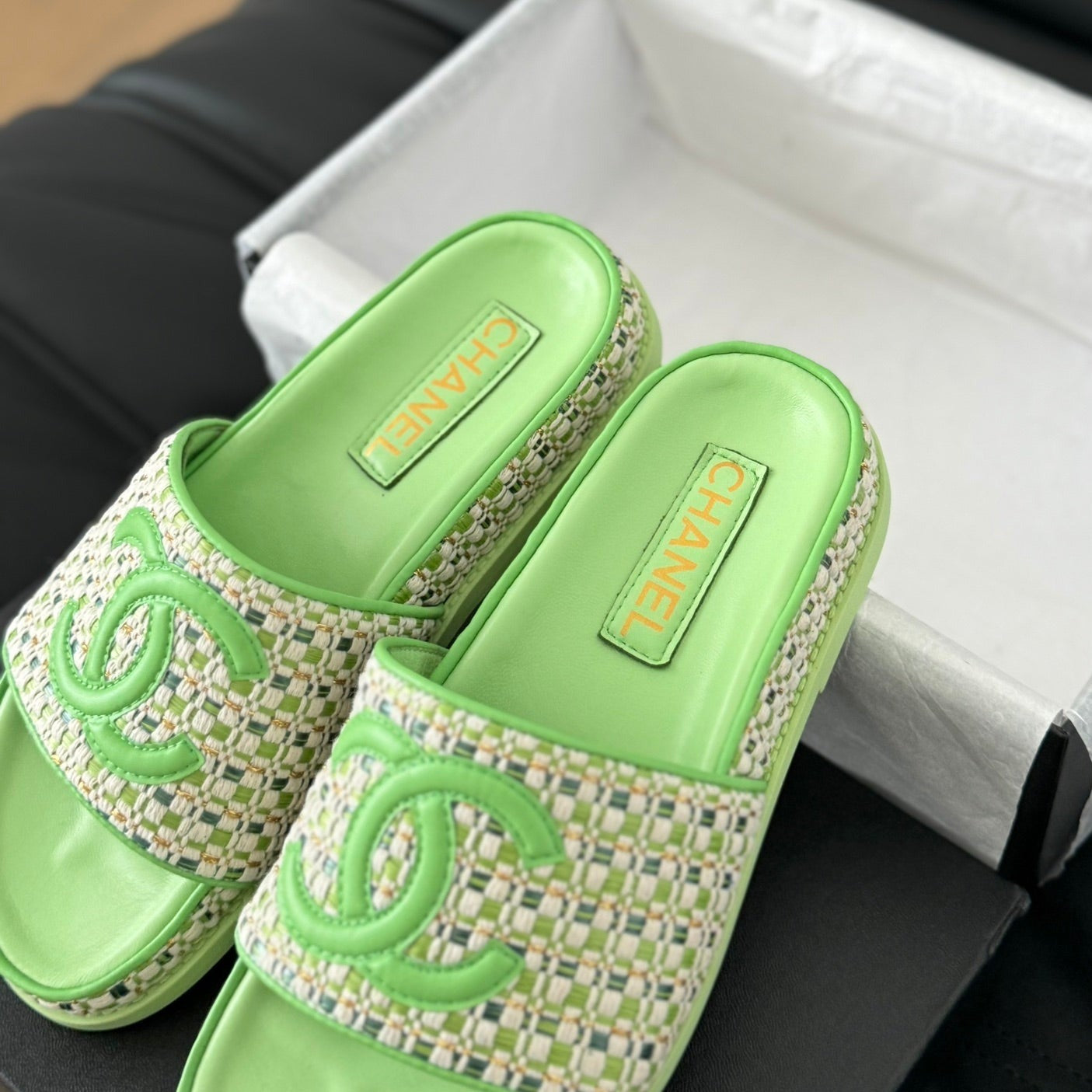 Slippers  Sheepskin Light Green - 35