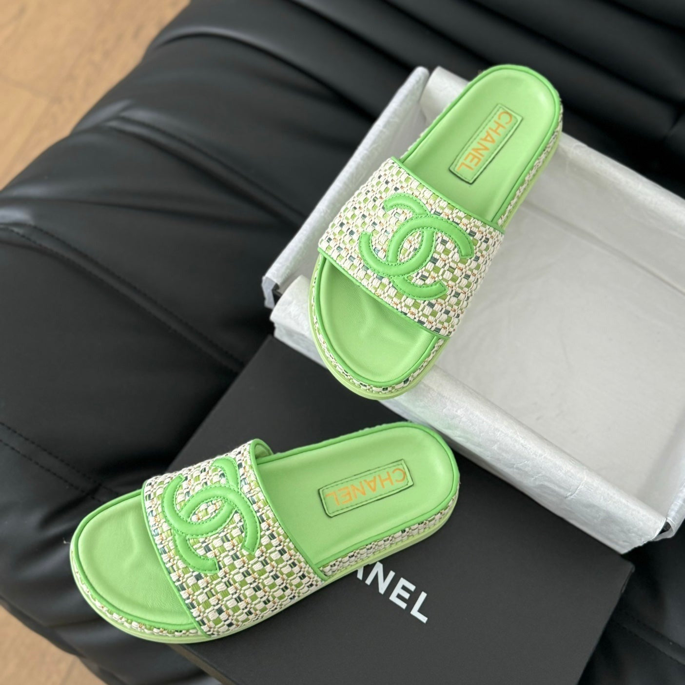 Slippers  Sheepskin Light Green - 35