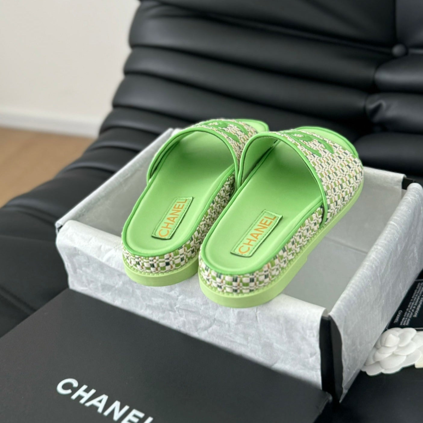 Slippers  Sheepskin Light Green - 35