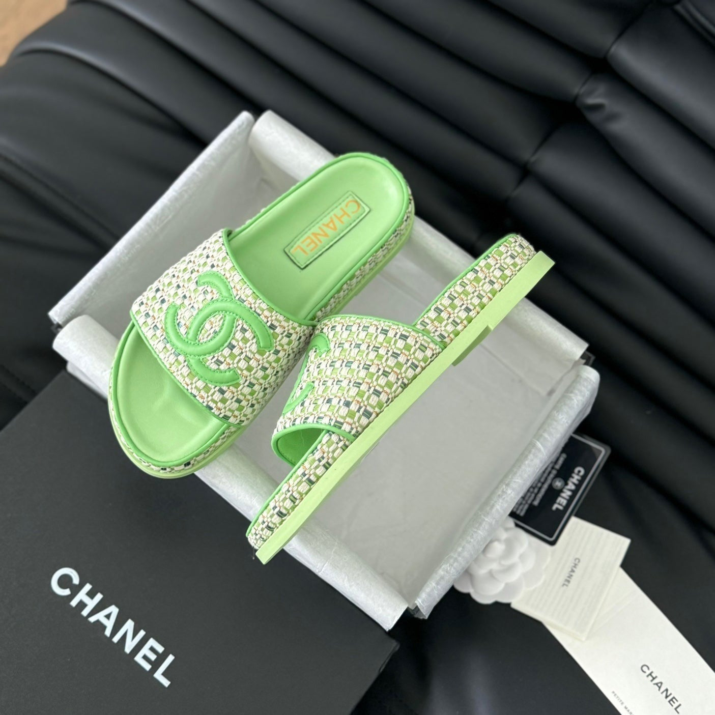 Slippers  Sheepskin Light Green - 35