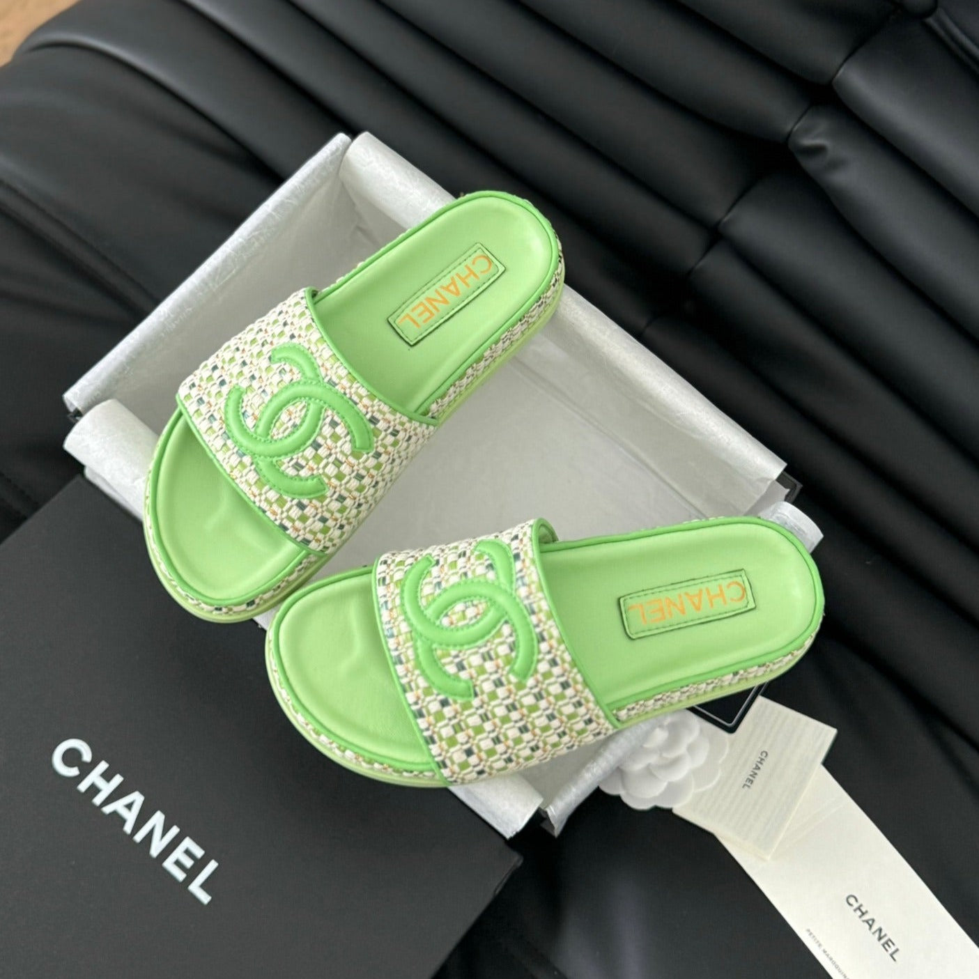 Slippers  Sheepskin Light Green - 35