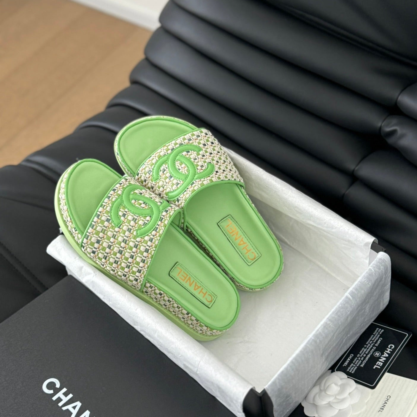 Slippers  Sheepskin Light Green - 35