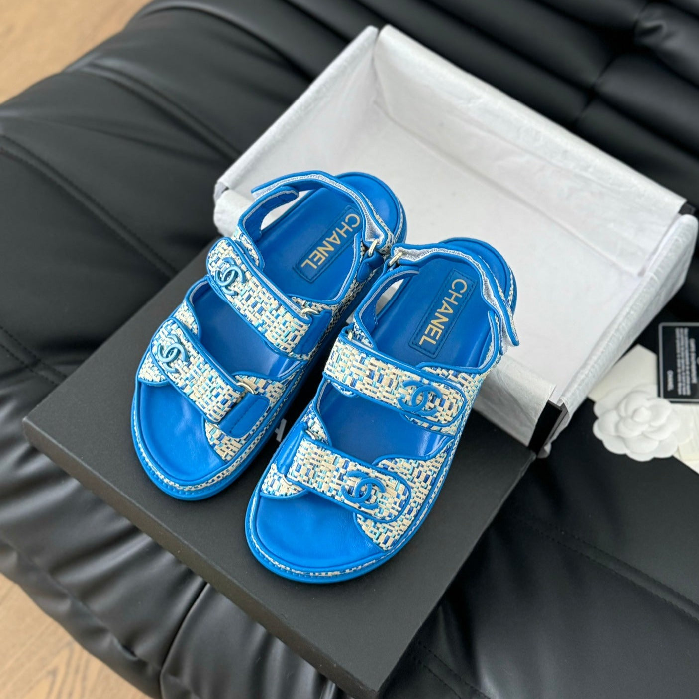 Dad Sandals Sheepskin  Cobalt Blue - 35