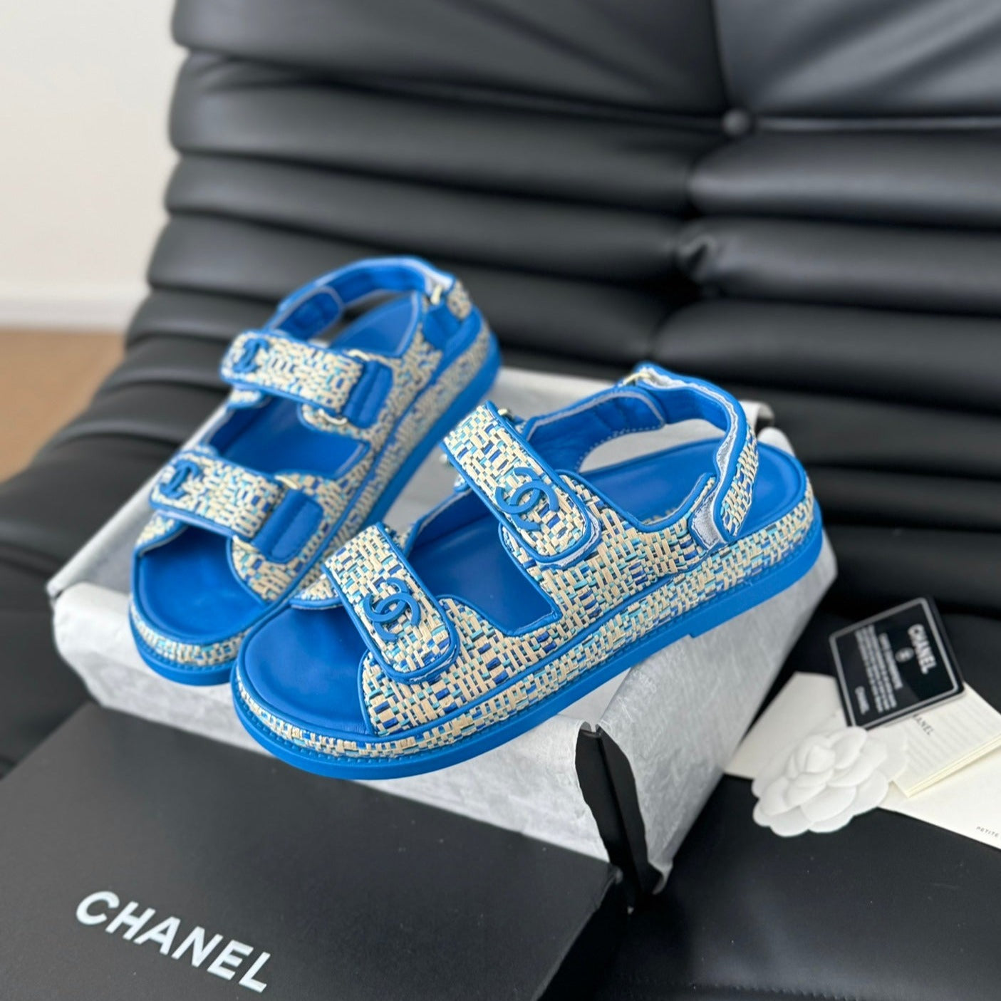 Dad Sandals Sheepskin  Cobalt Blue - 35