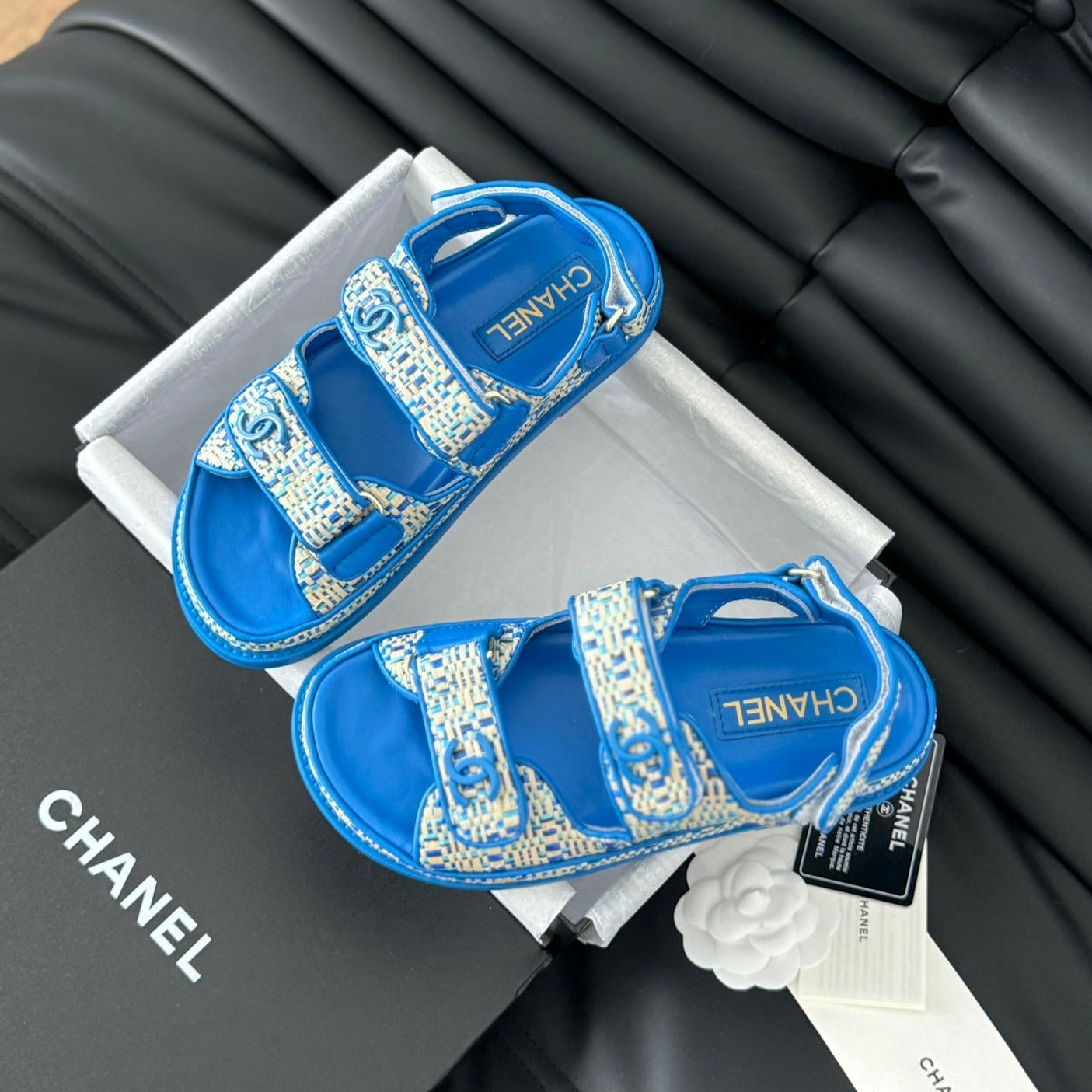 Dad Sandals Sheepskin  Cobalt Blue - 35