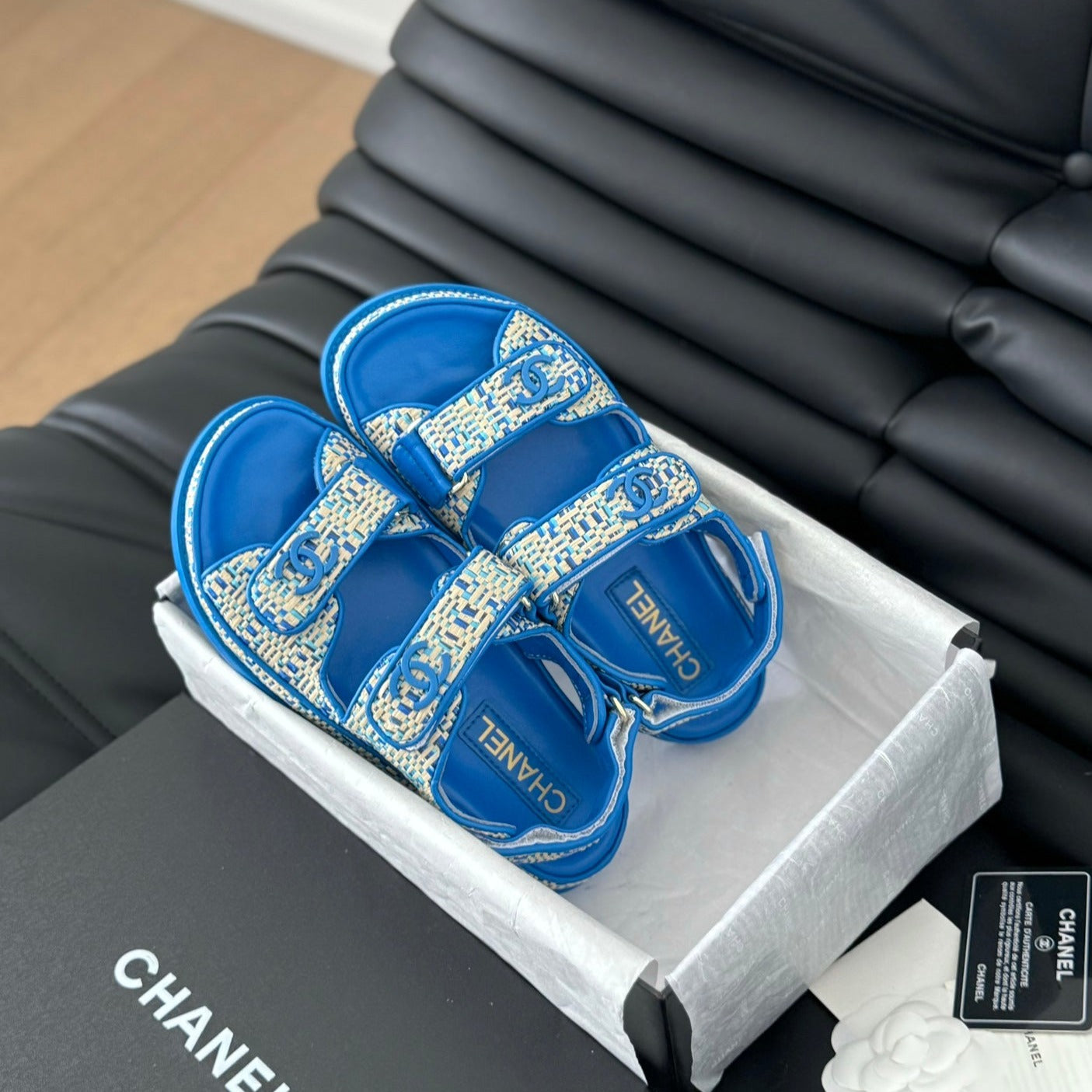 Dad Sandals Sheepskin  Cobalt Blue - 35