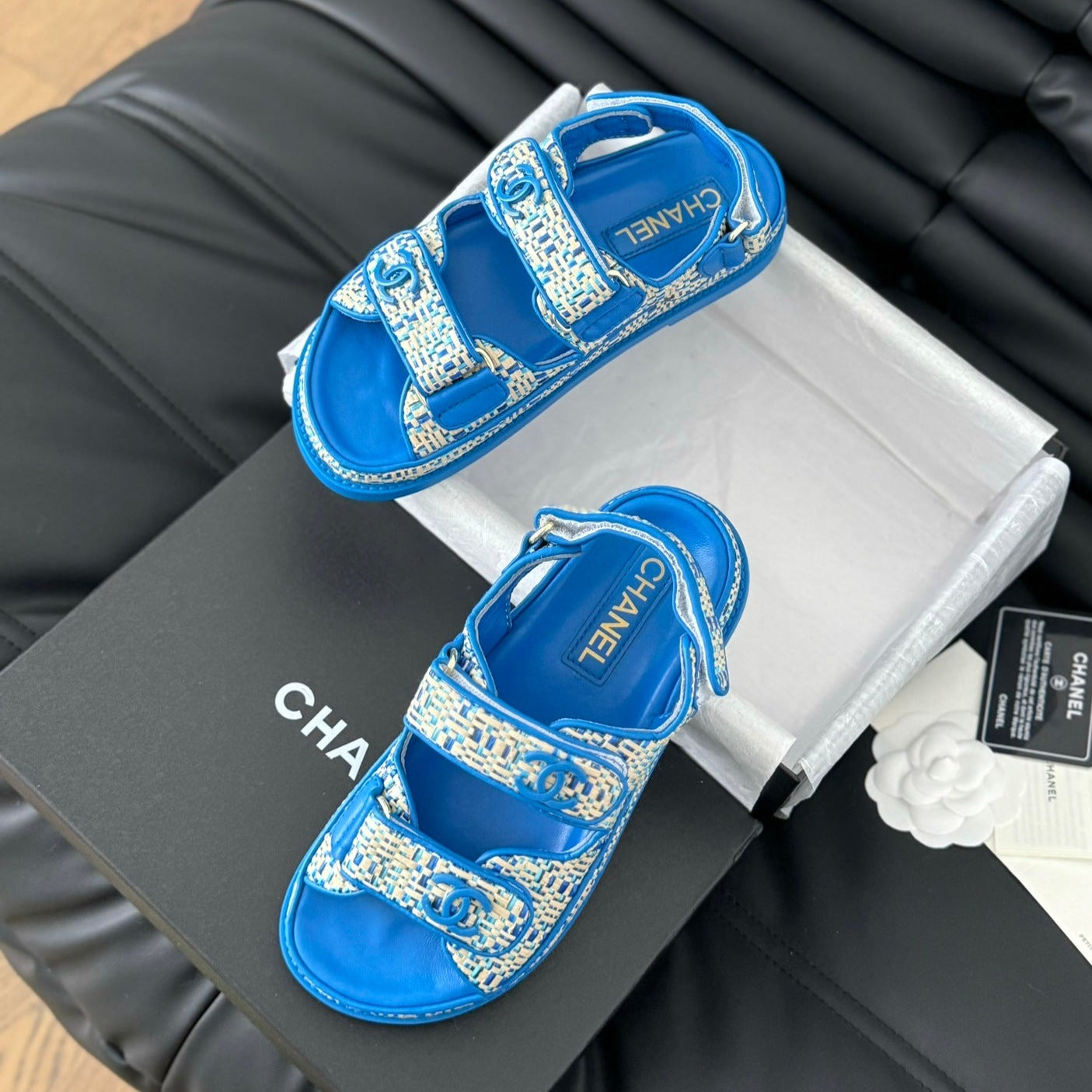 Dad Sandals Sheepskin  Cobalt Blue - 35