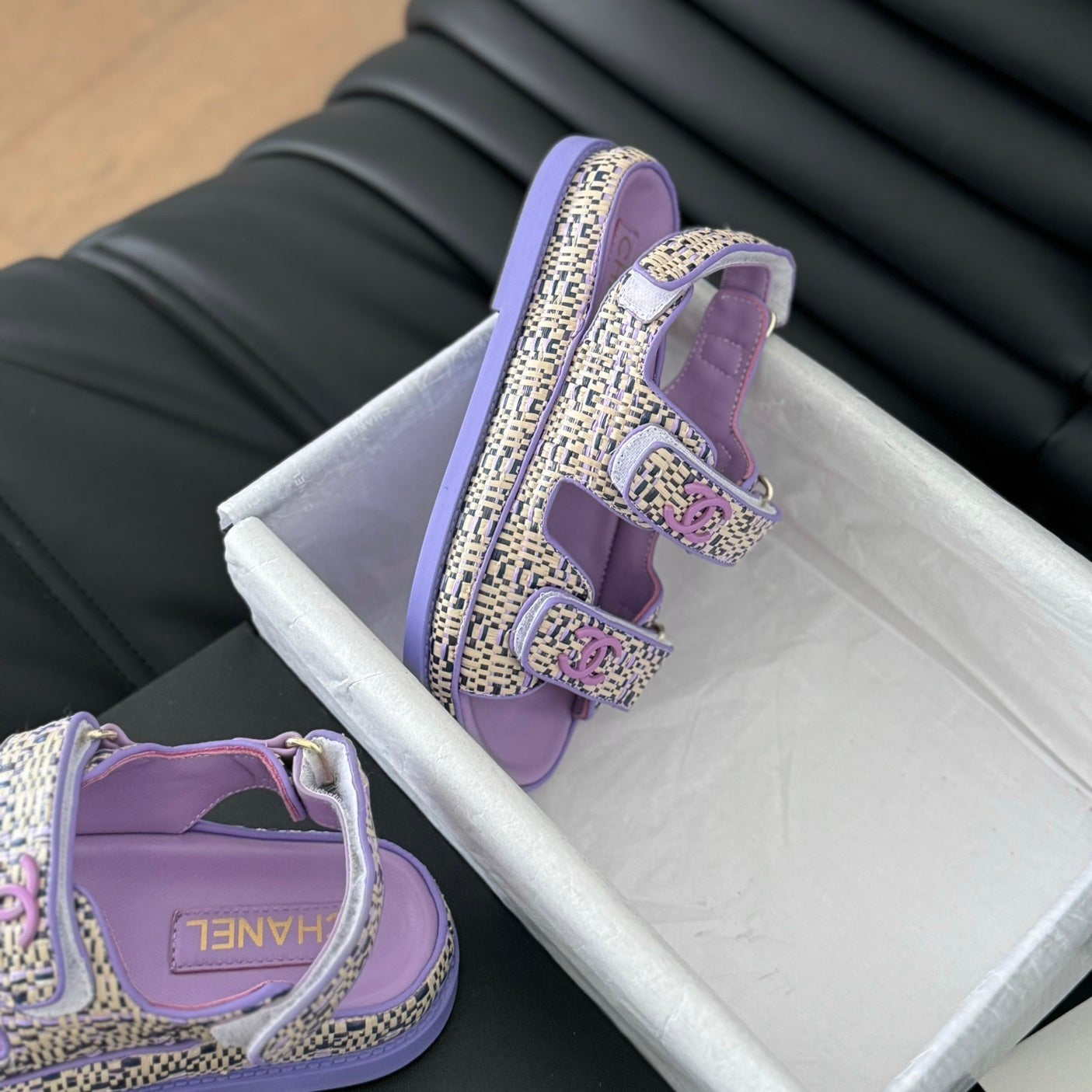 Dad Sandals Sheepskin  Heather Purple - 35