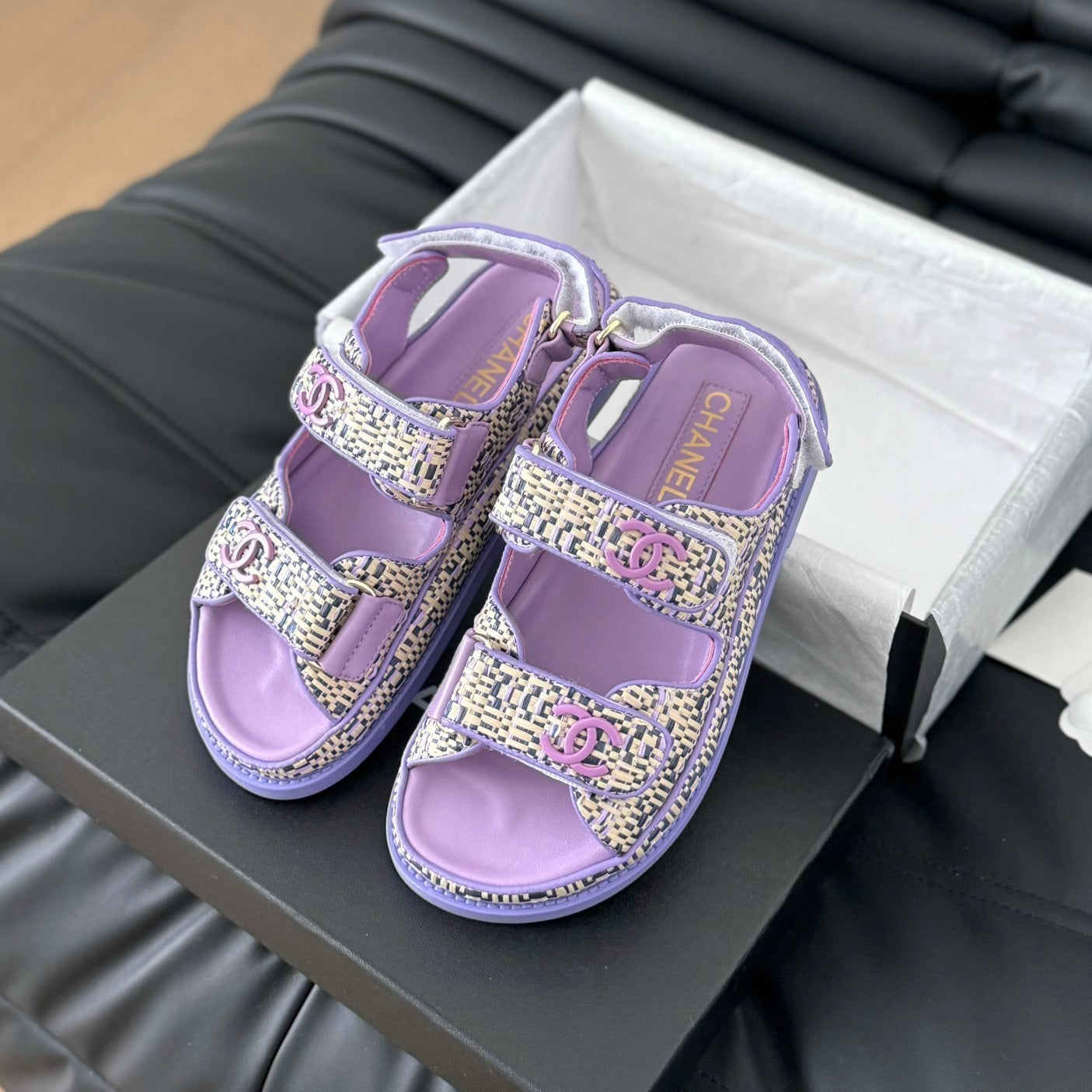 Dad Sandals Sheepskin  Heather Purple - 35