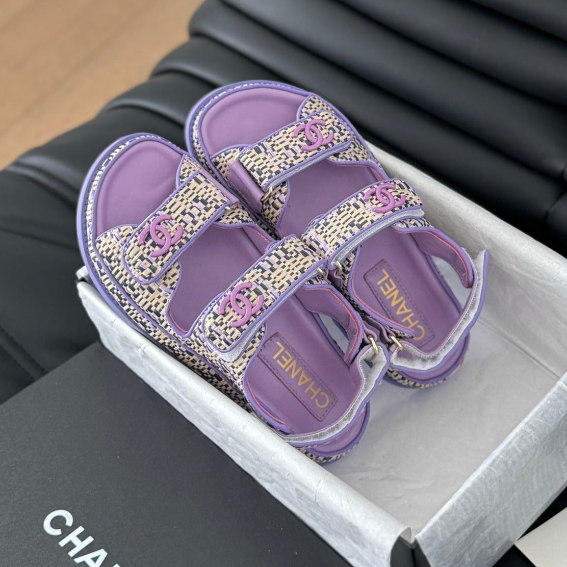Dad Sandals Sheepskin  Heather Purple - 35