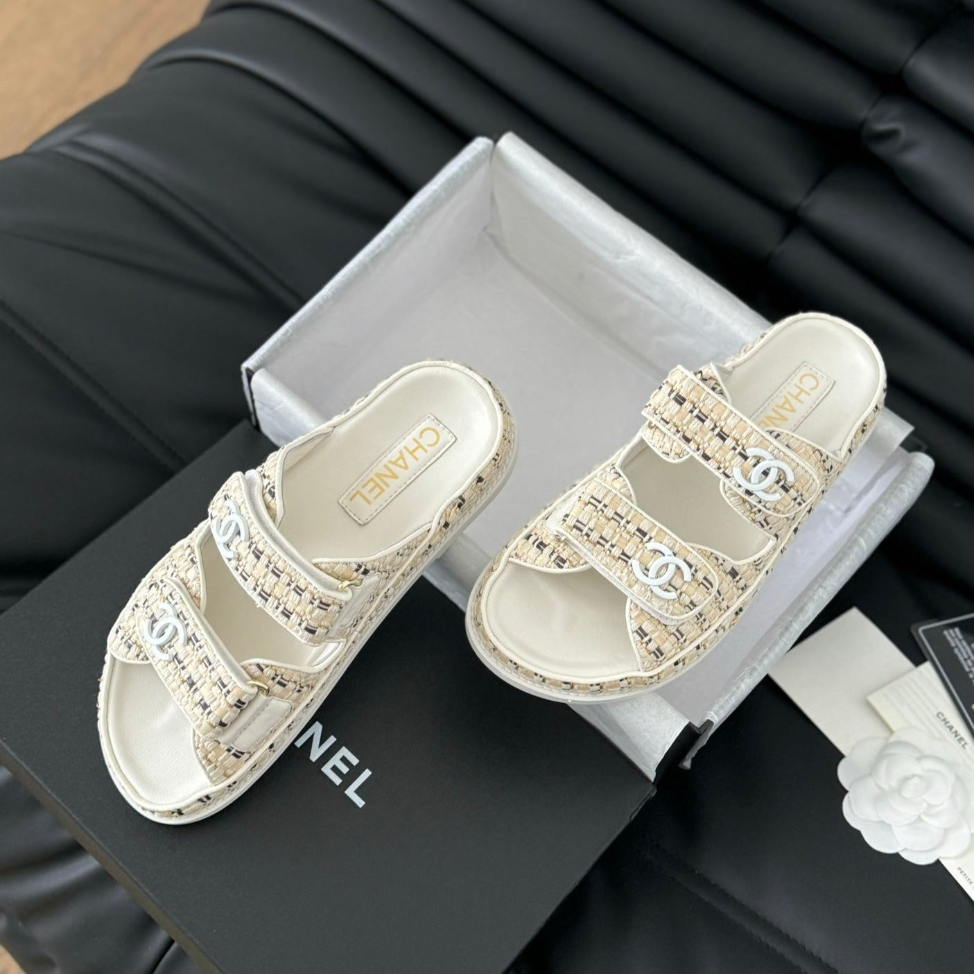Mule Sandals Sheepskin  Beige Cream - 35