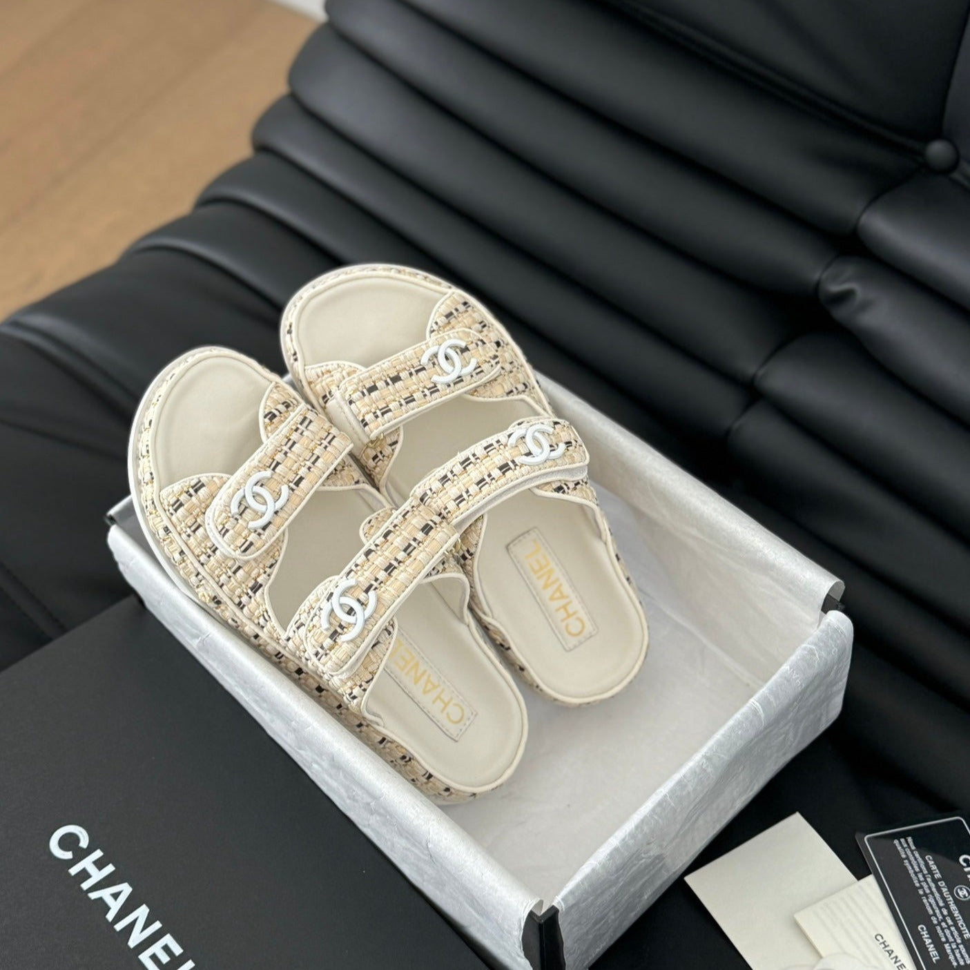 Mule Sandals Sheepskin  Beige Cream - 35