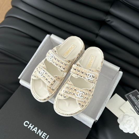 Mule Sandals Sheepskin  Beige Cream - 35