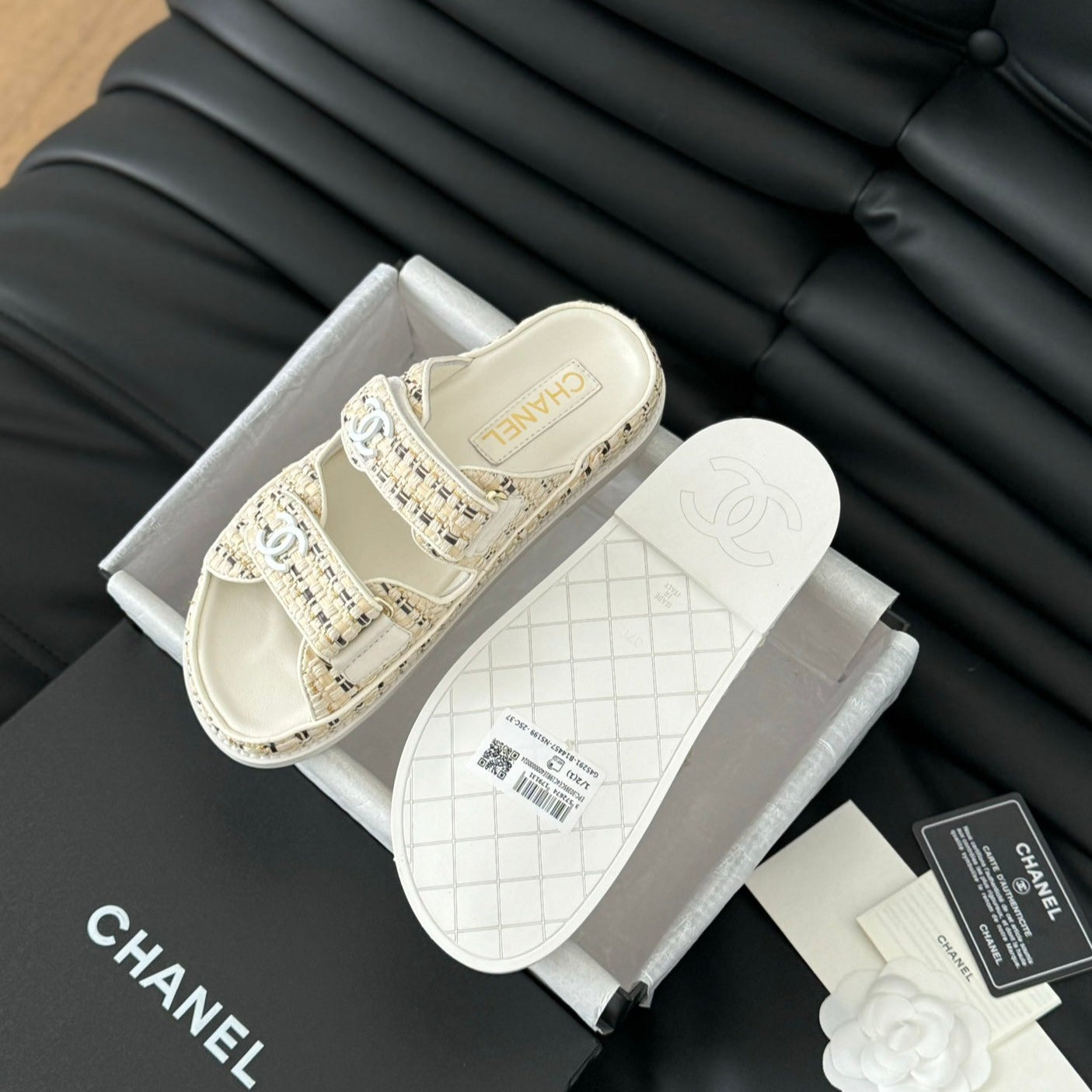 Mule Sandals Sheepskin  Beige Cream - 35