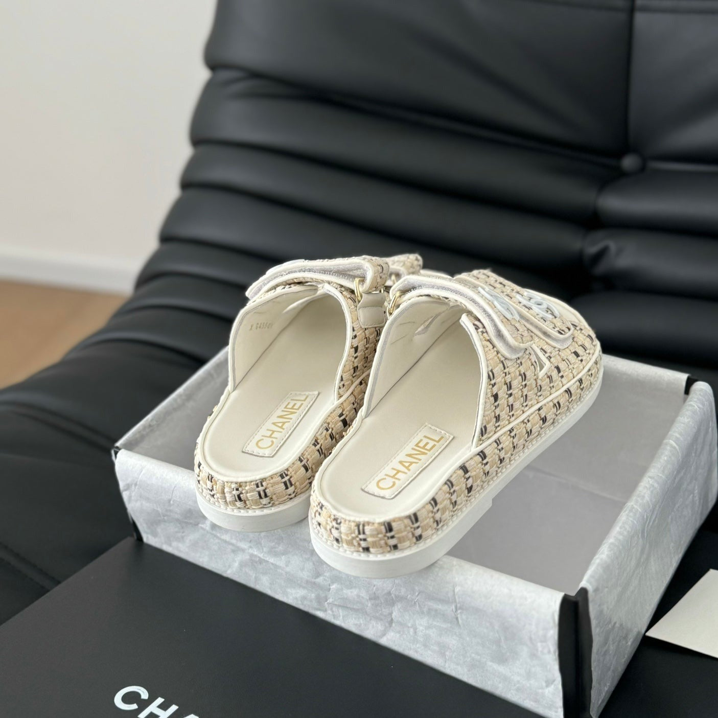 Mule Sandals Sheepskin  Beige Cream - 35