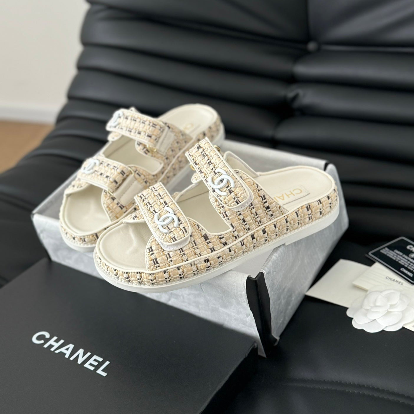 Mule Sandals Sheepskin  Beige Cream - 35