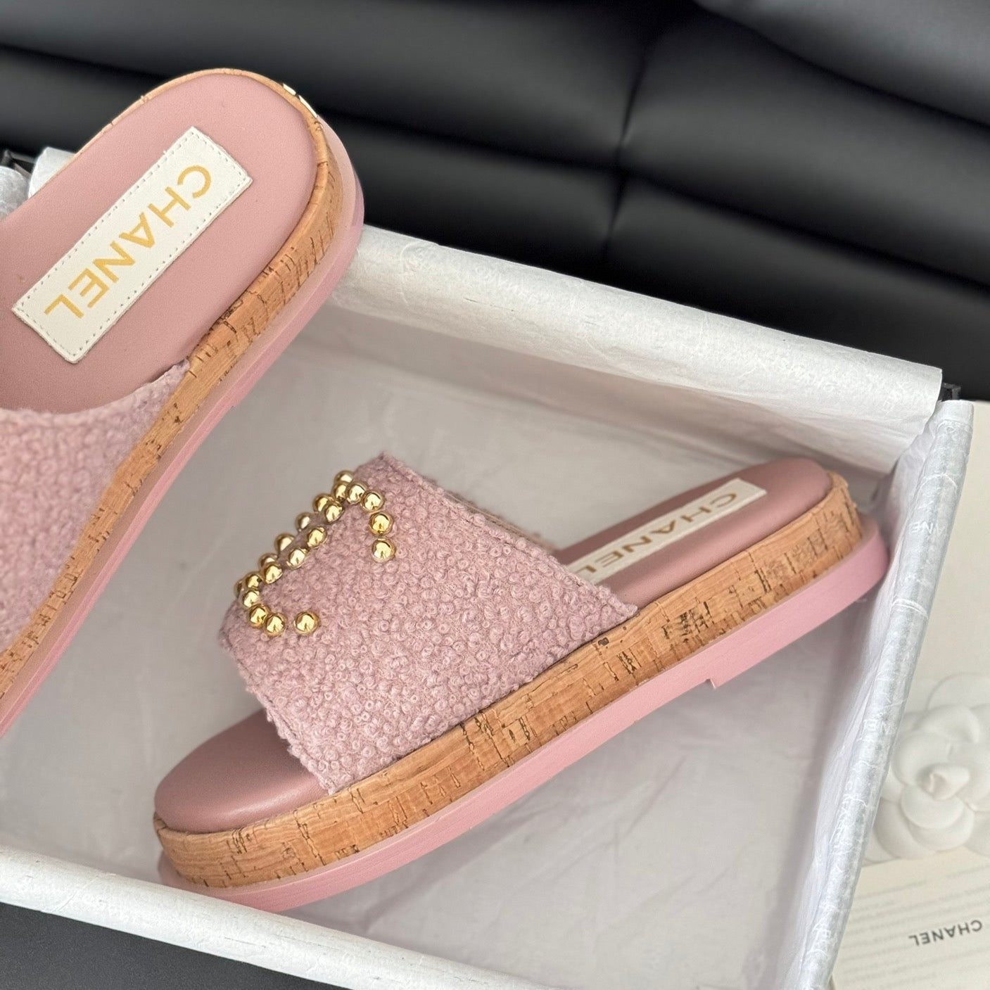Slippers Platform Lambskin Turkish Rose - 35