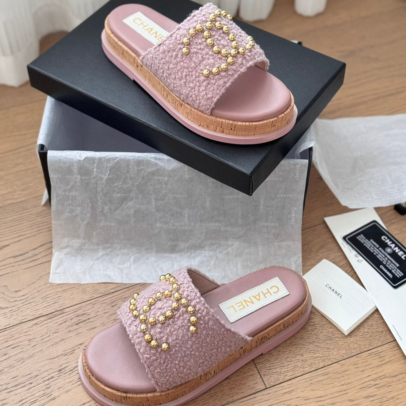 Slippers Platform Lambskin Turkish Rose - 35