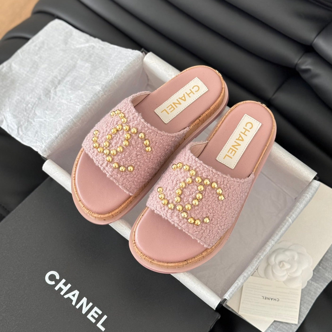 Slippers Platform Lambskin Turkish Rose - 35