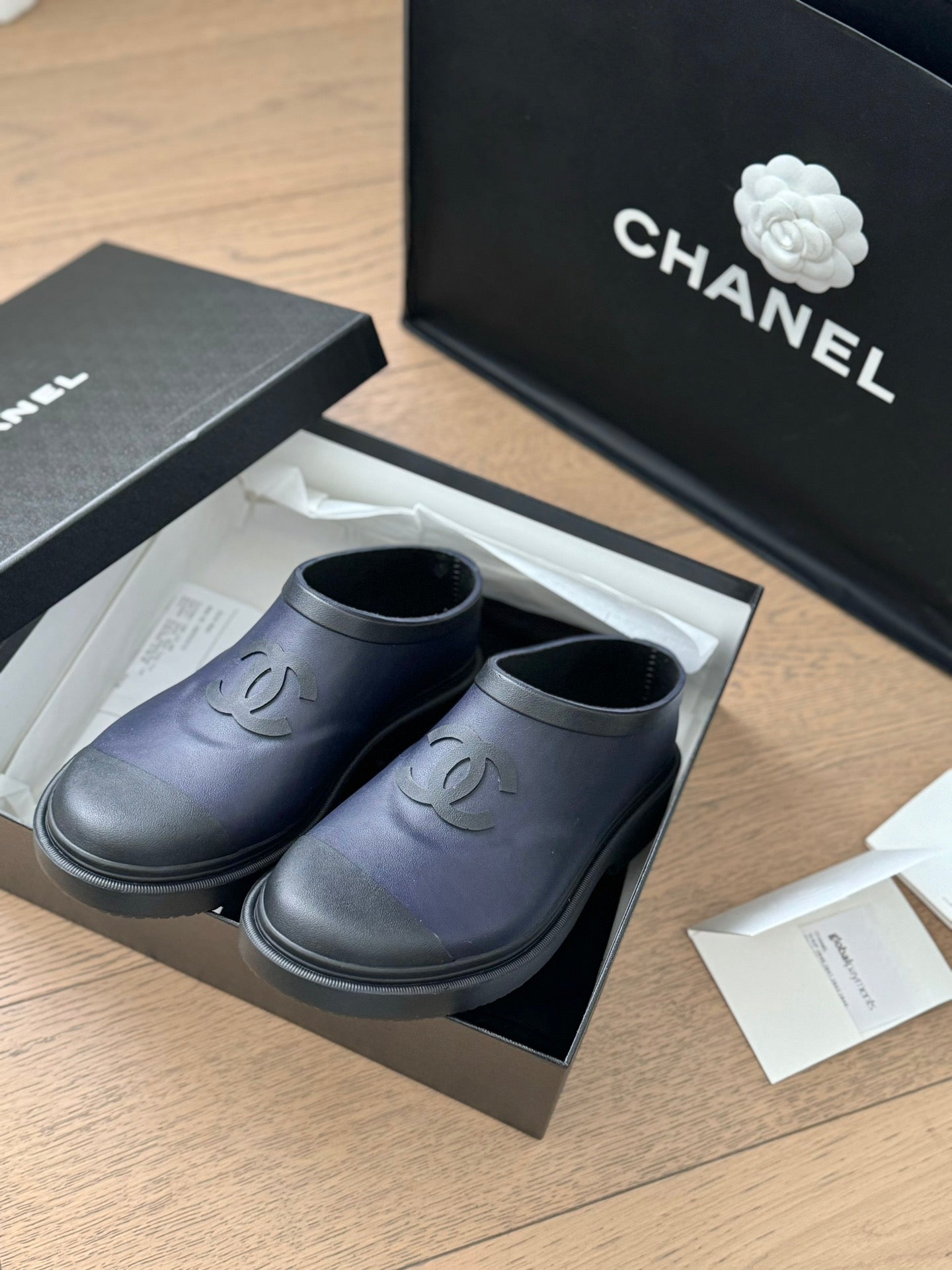 SHORT BOOTS IN MID-NIGHT BLUE RUBBER - 35