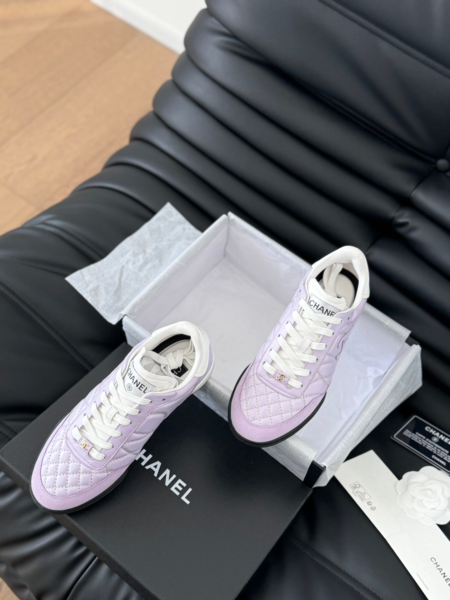 CC SNEAKER IN PALE PURPLE MIX WHITE EMBROIDERED LAMBSKIN - 35