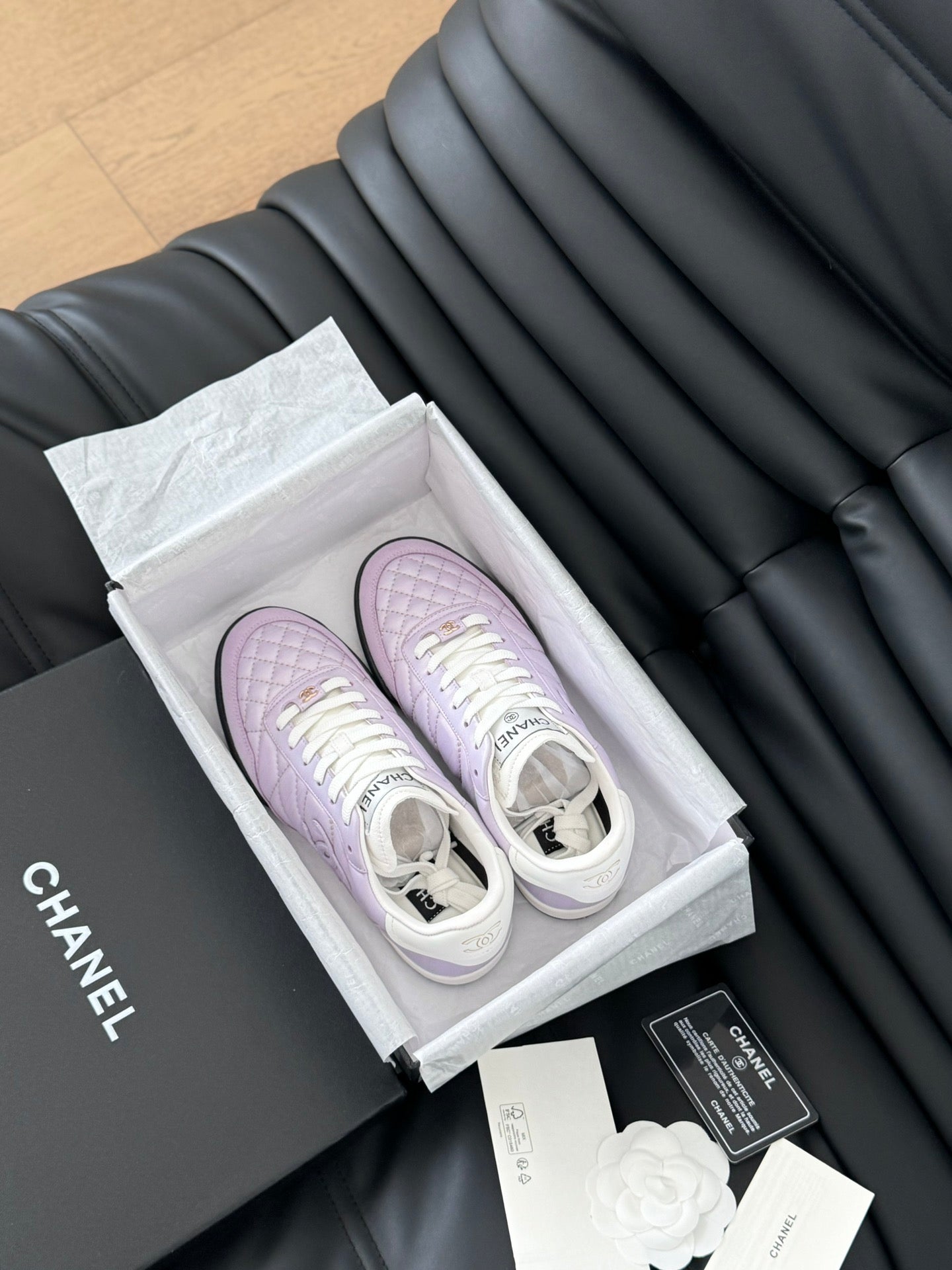 CC SNEAKER IN PALE PURPLE MIX WHITE EMBROIDERED LAMBSKIN - 35
