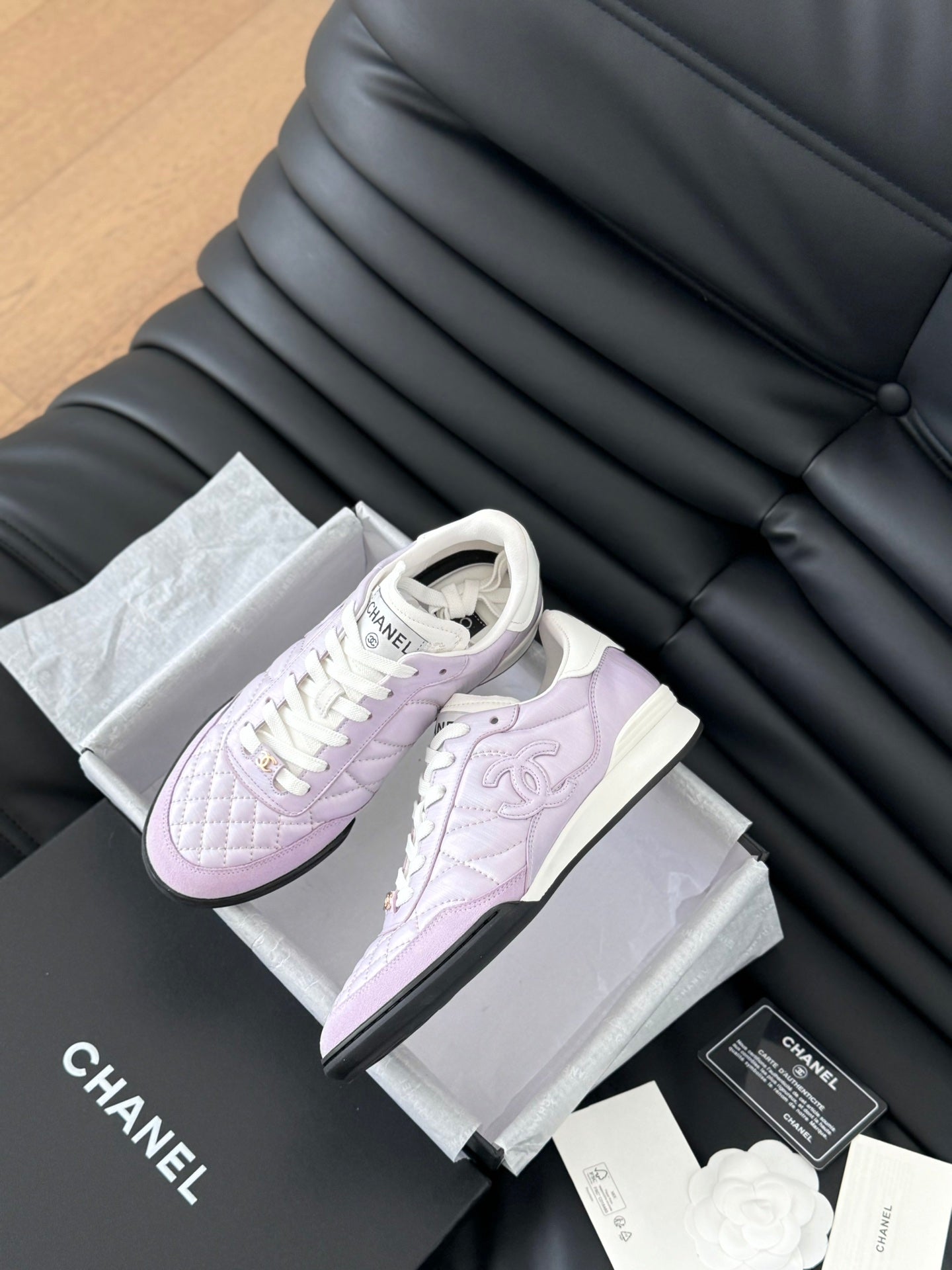 CC SNEAKER IN PALE PURPLE MIX WHITE EMBROIDERED LAMBSKIN - 35