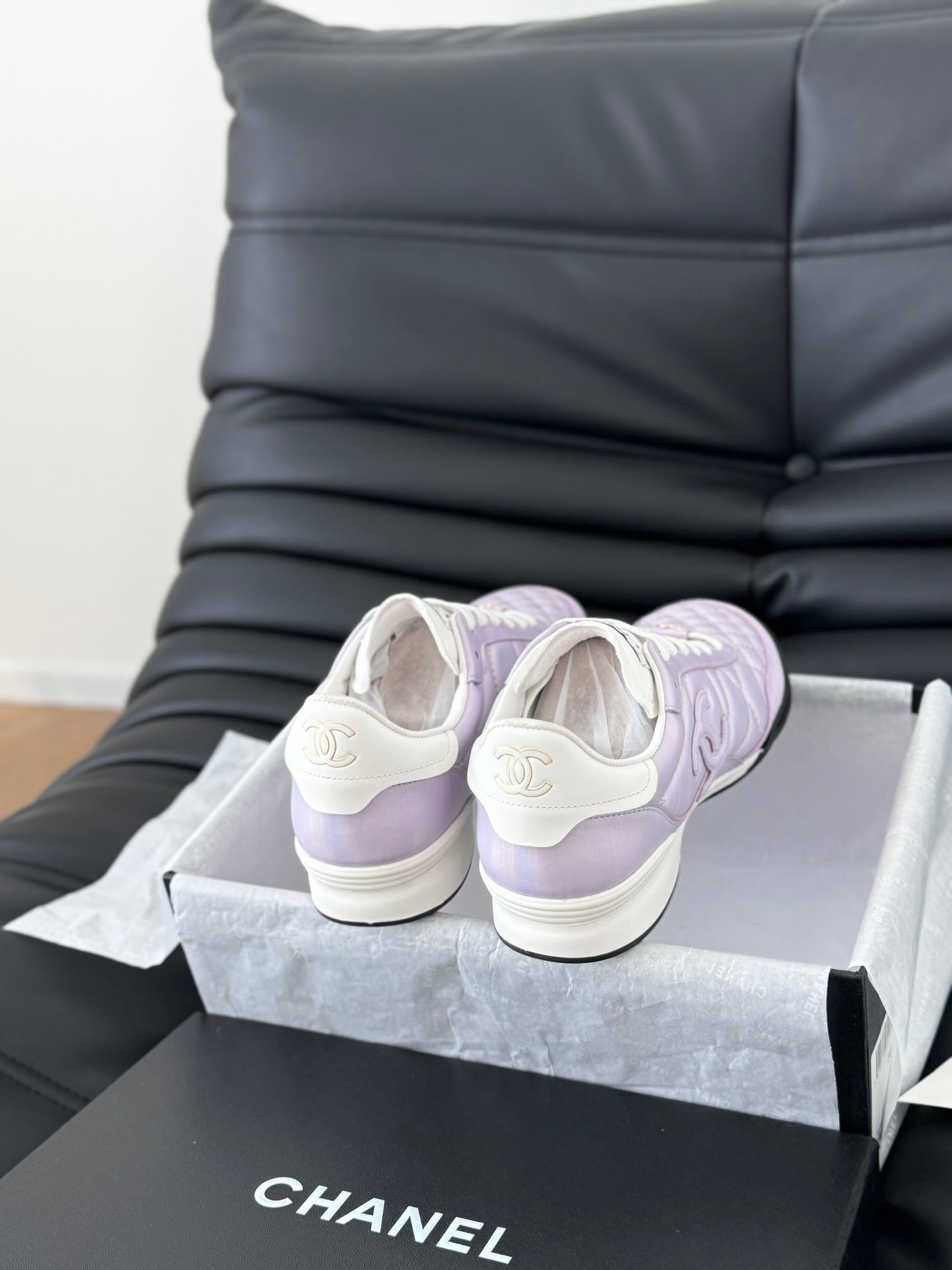CC SNEAKER IN PALE PURPLE MIX WHITE EMBROIDERED LAMBSKIN - 35