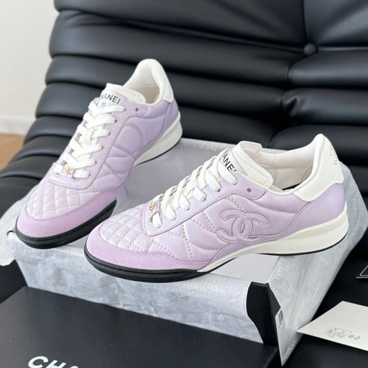 CC SNEAKER IN PALE PURPLE MIX WHITE EMBROIDERED LAMBSKIN - 35