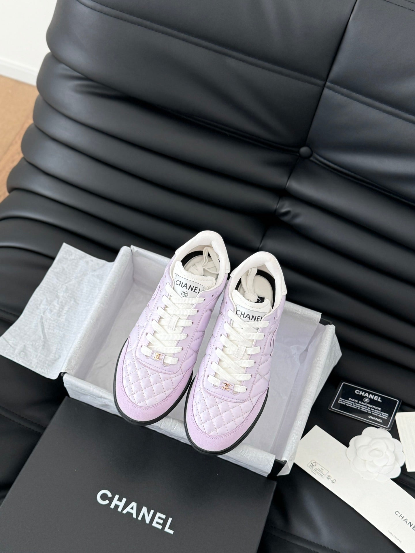 CC SNEAKER IN PALE PURPLE MIX WHITE EMBROIDERED LAMBSKIN - 35