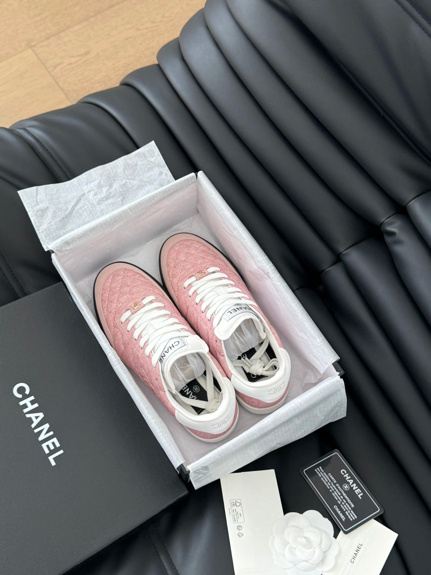 CC SNEAKER IN LIGHT PINK MIX WHITE EMBROIDERED LAMBSKIN - 35